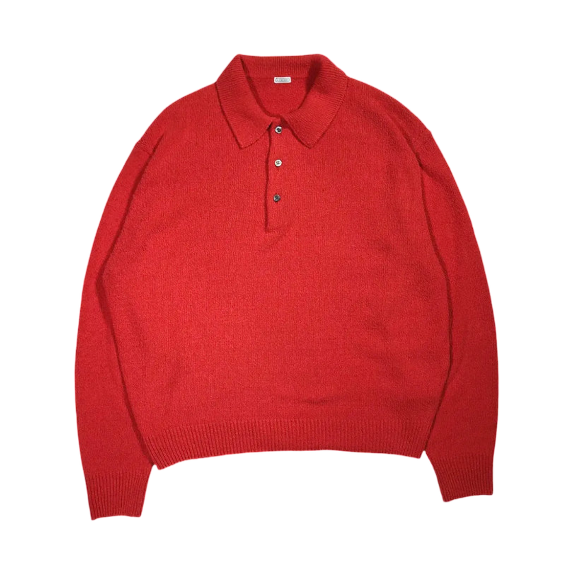 아프레쎄 워시드 실크 넵 폴로 셔츠 레드 - 26SS(A.Presse Washed Silk Nep Polo Shirt Red - 26SS) - 1