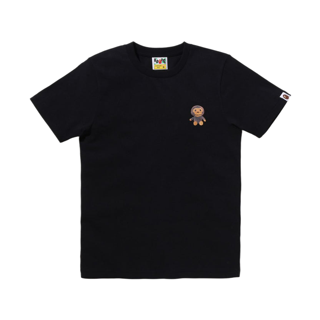 (W) 베이프 마일로 플러시 인형 원 포인트 티셔츠 블랙((W) BAPE Milo Plush Doll One Point T-Shirt Black)