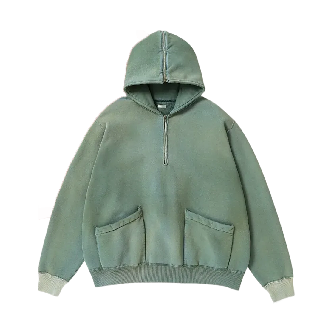 아프레쎄 빈티지 세일러 후드 하프 집 스웨트셔츠 그린 - 26SS(A.Presse Vintage Sailor Hood Half Zip Sweatshirt Green - 26SS)