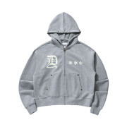AMOU D-Star Hoodie Zip Up Gray