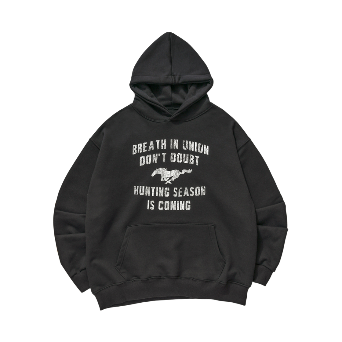 아모우 빈티지 홀스 후디 블랙(AMOU Vintage Horse Hoodie Black)