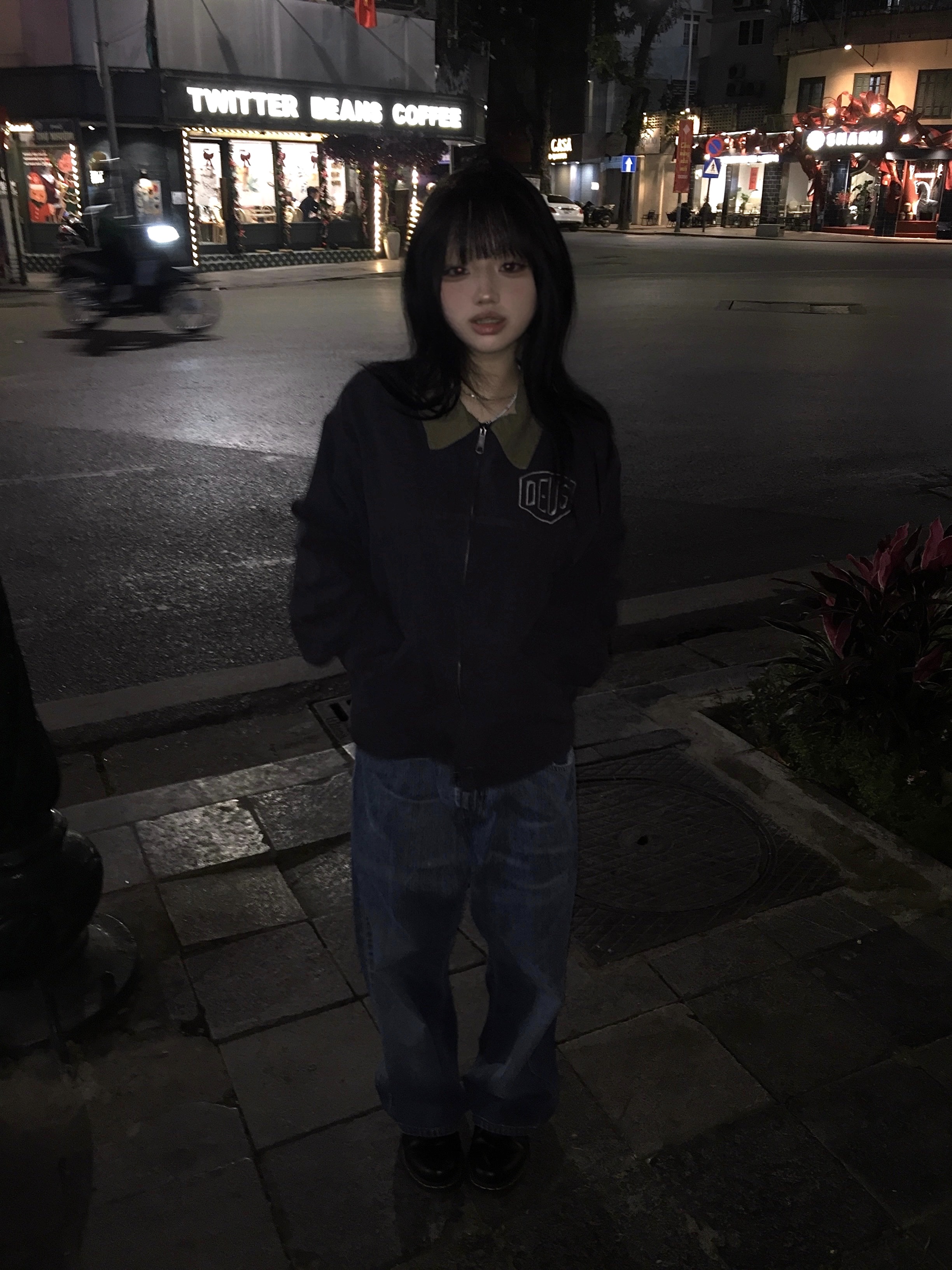 Deus Ex Machina Work Jacket Charcoal, Dr. Martens 1461 Smooth Black 착용 스타일 - 1