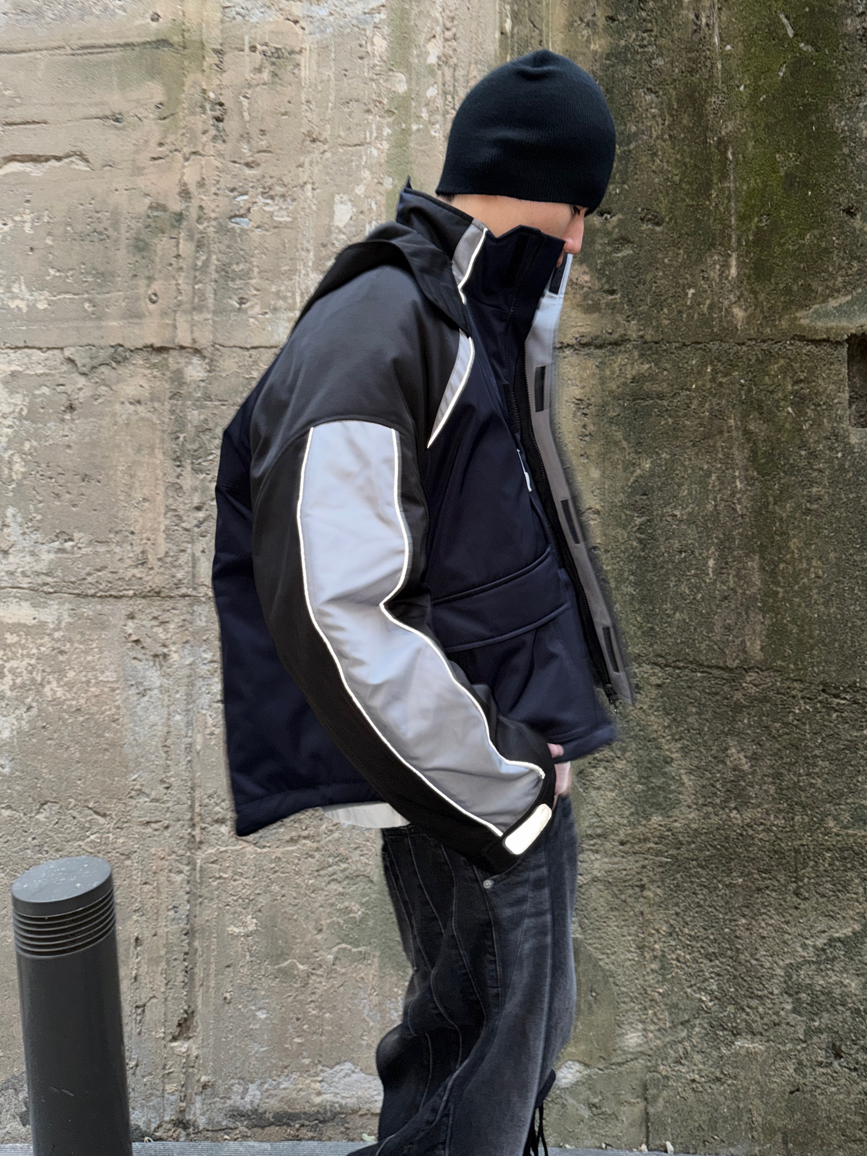 Civision by CSC Japanese Paneled Denim Pants, Balenciaga XL Army Boots Full Eva Black 착용 스타일 - 3