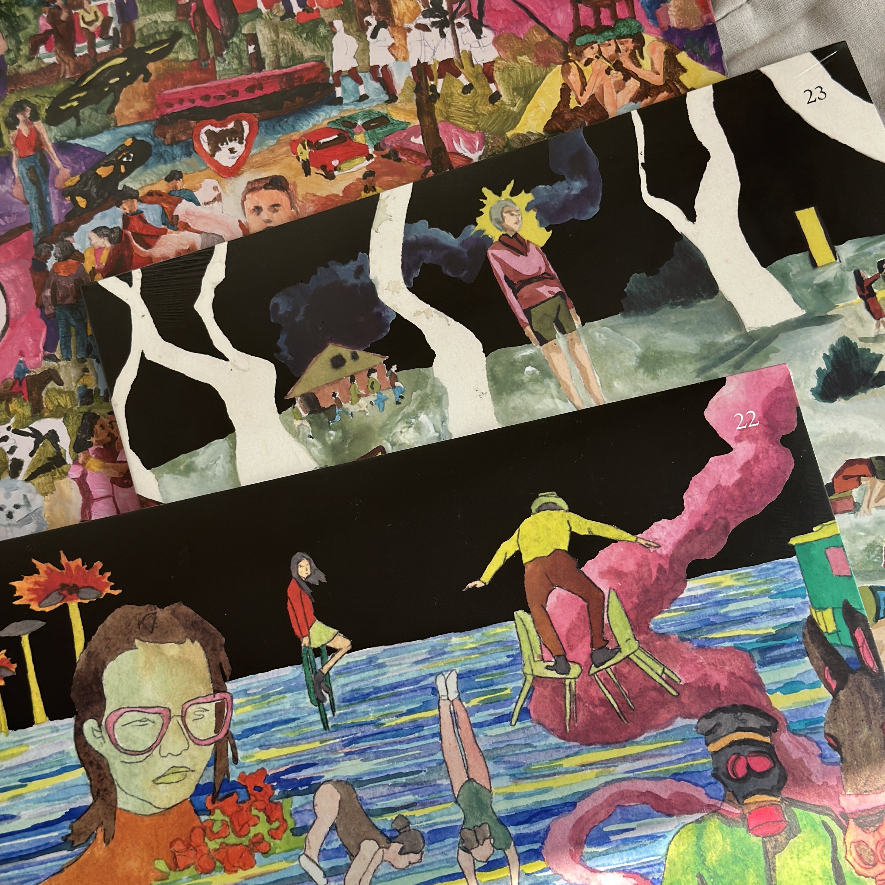 Hyukoh 1st Album 23 LP Transparent Clear (2LP), Hyukoh 3rd EP 24: How to find true love LP Transparent Red 착용 스타일 - 3
