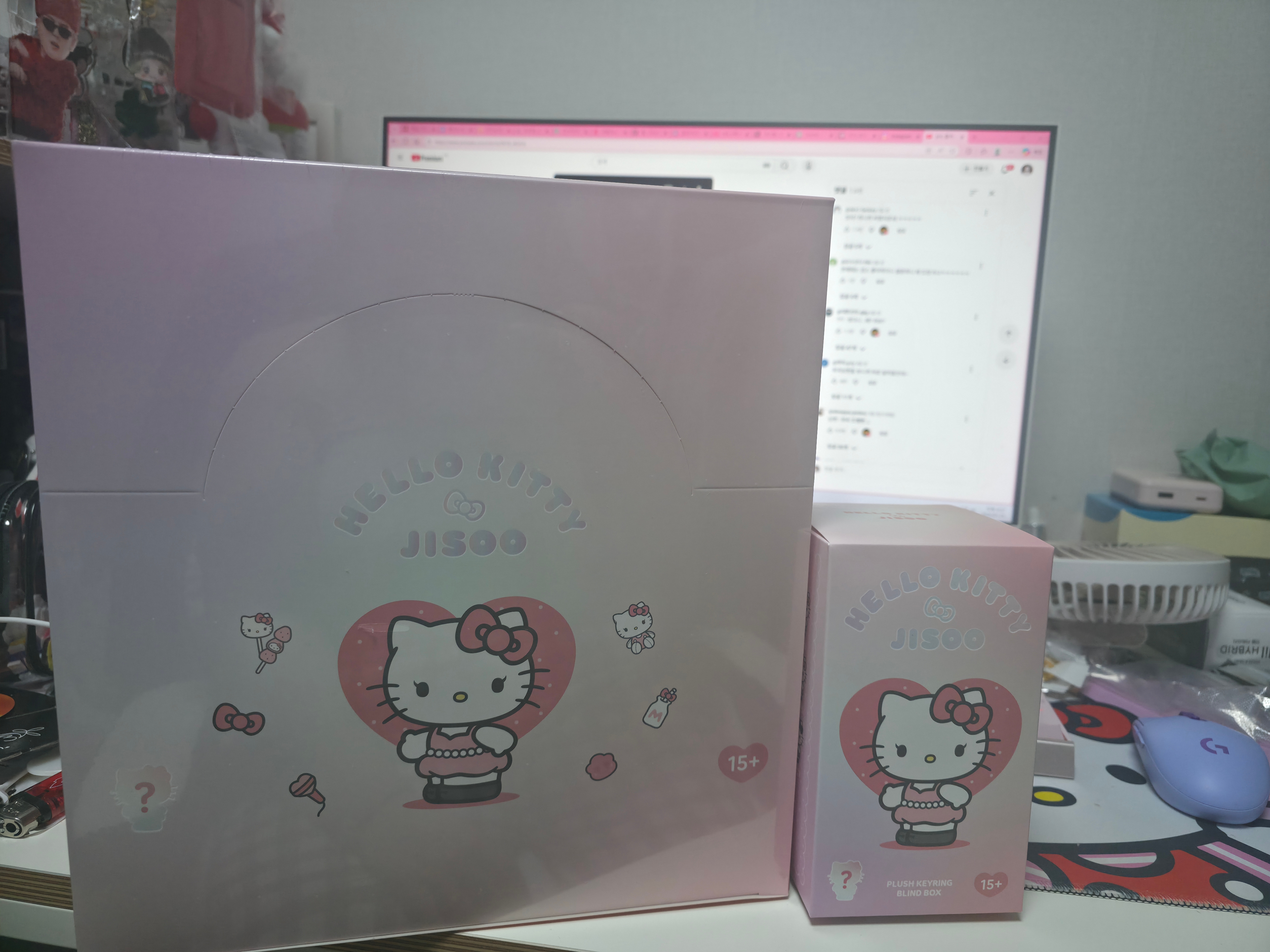 HELLO KITTY x JISOO Random Plush Keychain (1 Blind Box) 착용 스타일