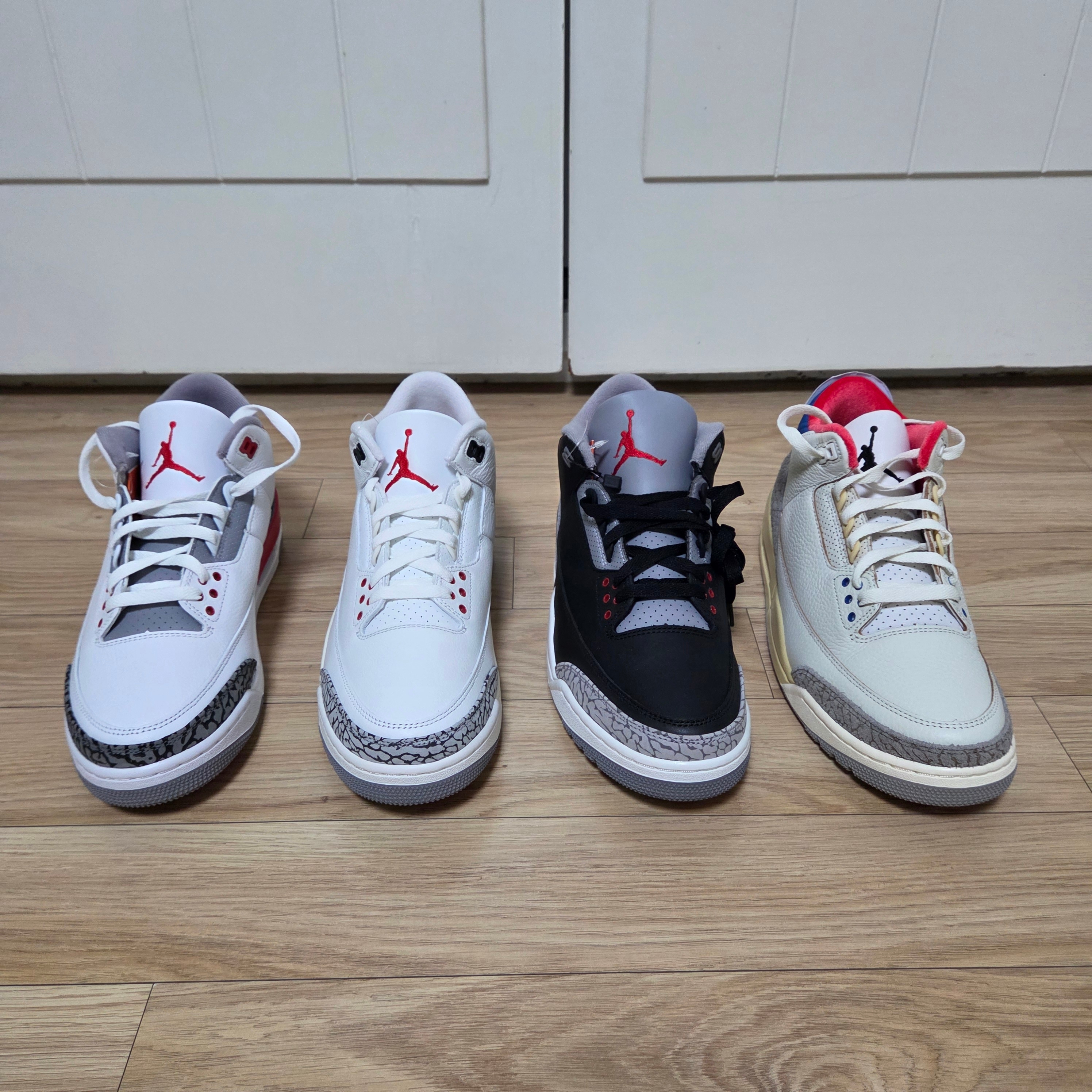 Jordan 3 Retro Fire Red 2022, Jordan 3 Retro White Cement Reimagined 착용 스타일 - 2