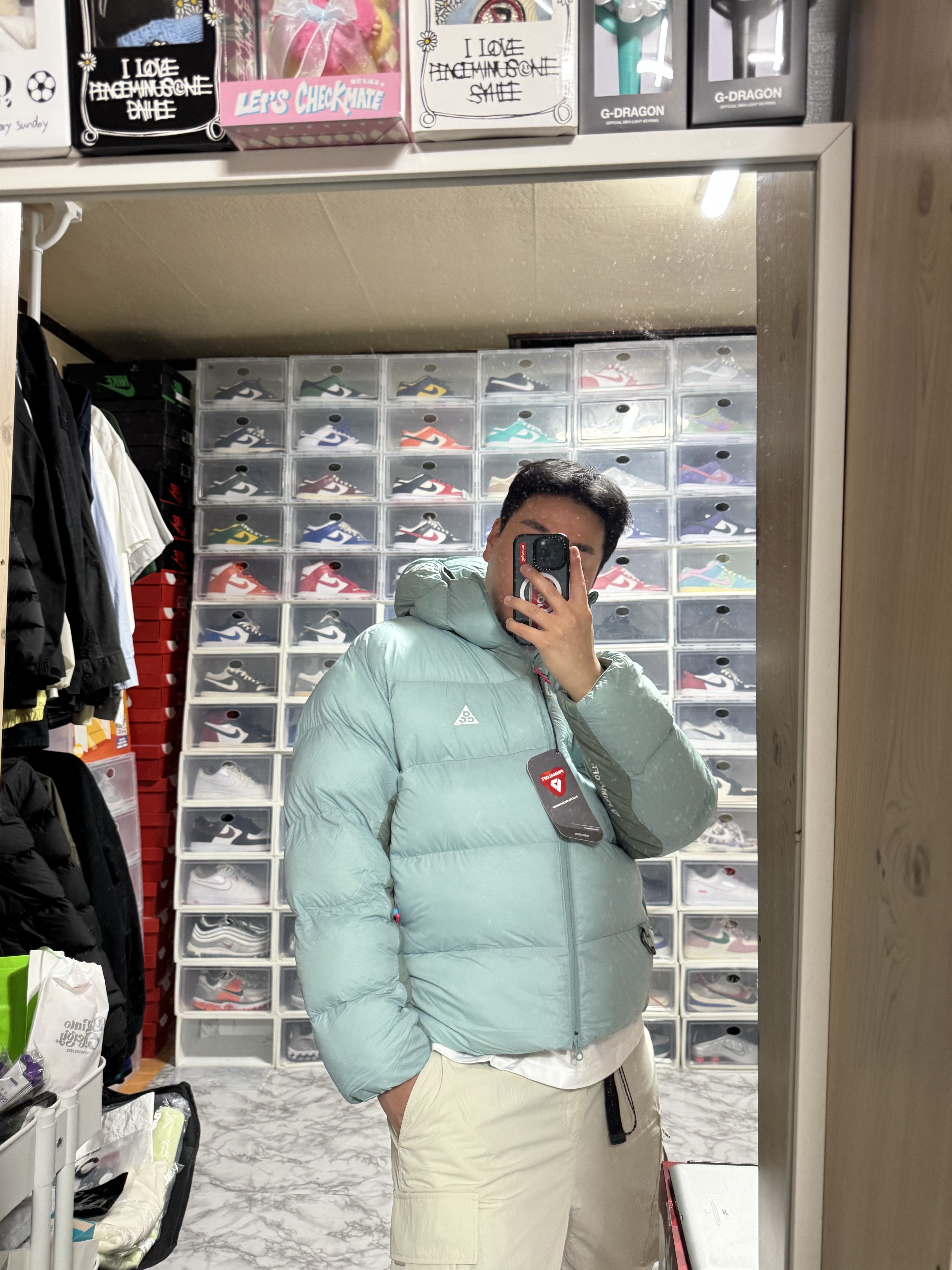 Nike ACG Therma-Fit ADV Lunar Lake Loose Hooded Jacket Black Summit White - Asia, Nike ACG Therma-Fit ADV Lunar Lake Loose Hooded Jacket Cannon Mint Foam - Asia 착용 스타일 - 2