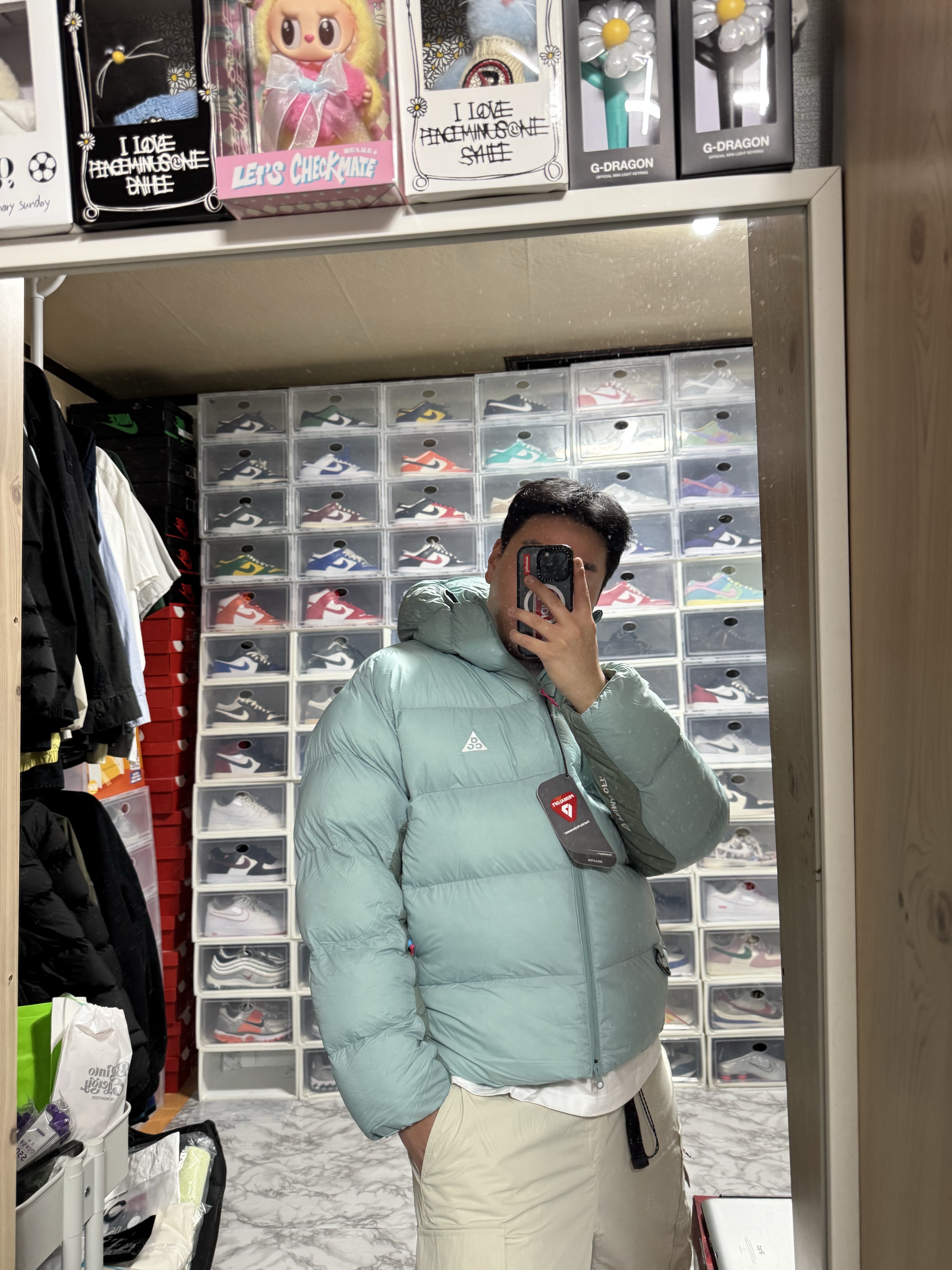 Nike ACG Therma-Fit ADV Lunar Lake Loose Hooded Jacket Black Summit White - Asia, Nike ACG Therma-Fit ADV Lunar Lake Loose Hooded Jacket Cannon Mint Foam - Asia 착용 스타일 - 4