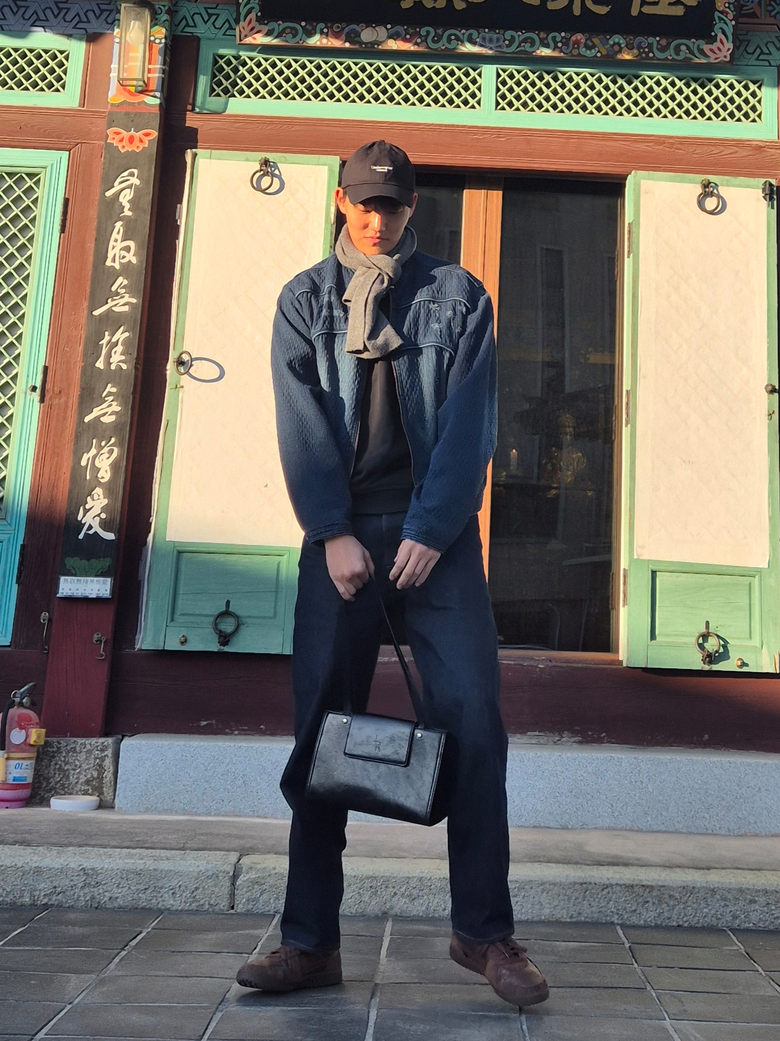 Ader Error Pelter Jacket Blue 착용 스타일