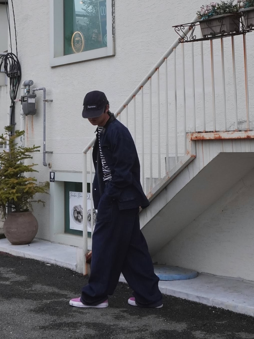 Millo Archive Denite Washed Jacket Vintage Navy, Millo Archive Denite Washed Pants Vintage Navy 착용 스타일 - 9