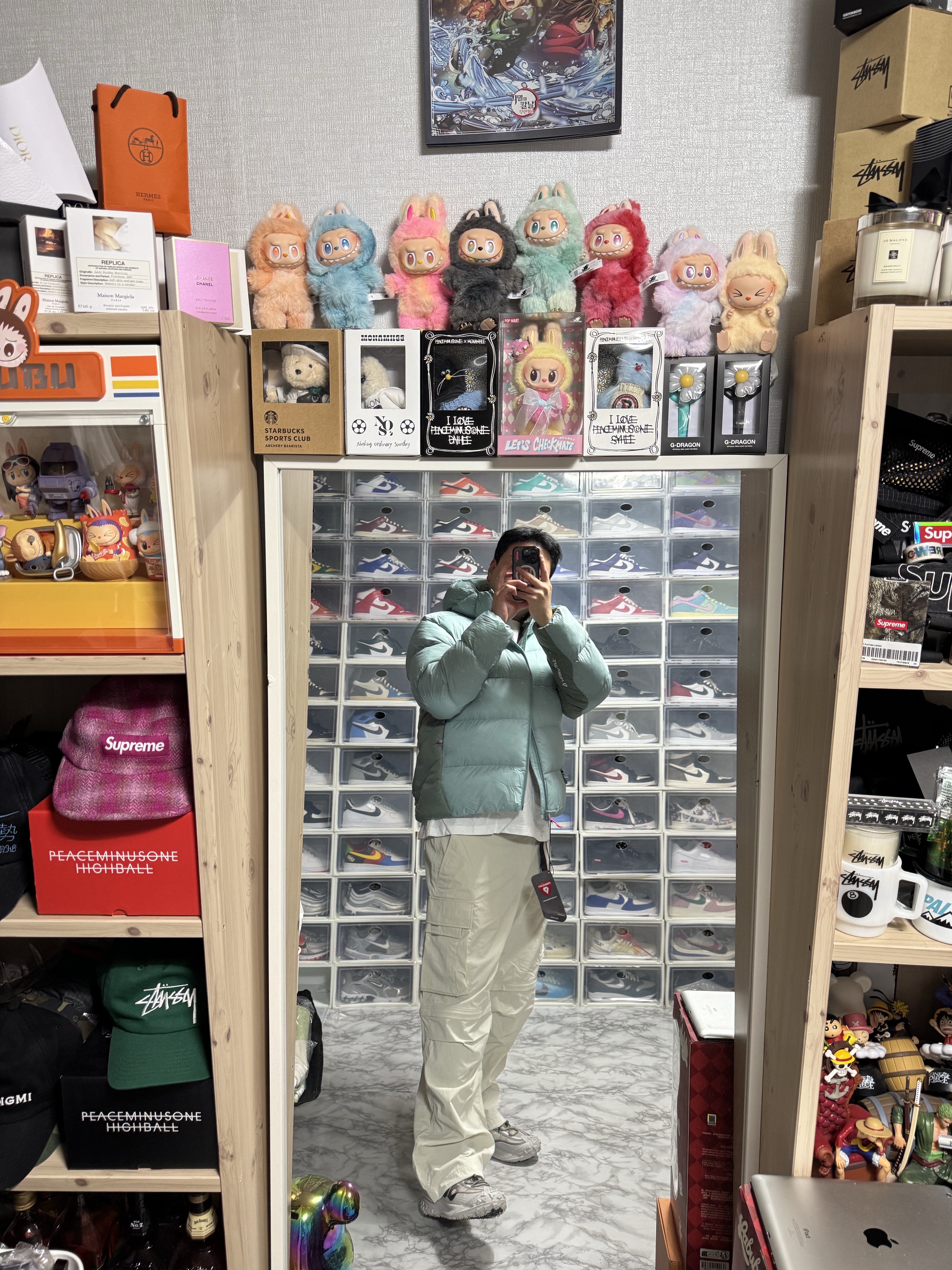Nike ACG Therma-Fit ADV Lunar Lake Loose Hooded Jacket Black Summit White - Asia, Nike ACG Therma-Fit ADV Lunar Lake Loose Hooded Jacket Cannon Mint Foam - Asia 착용 스타일 - 6