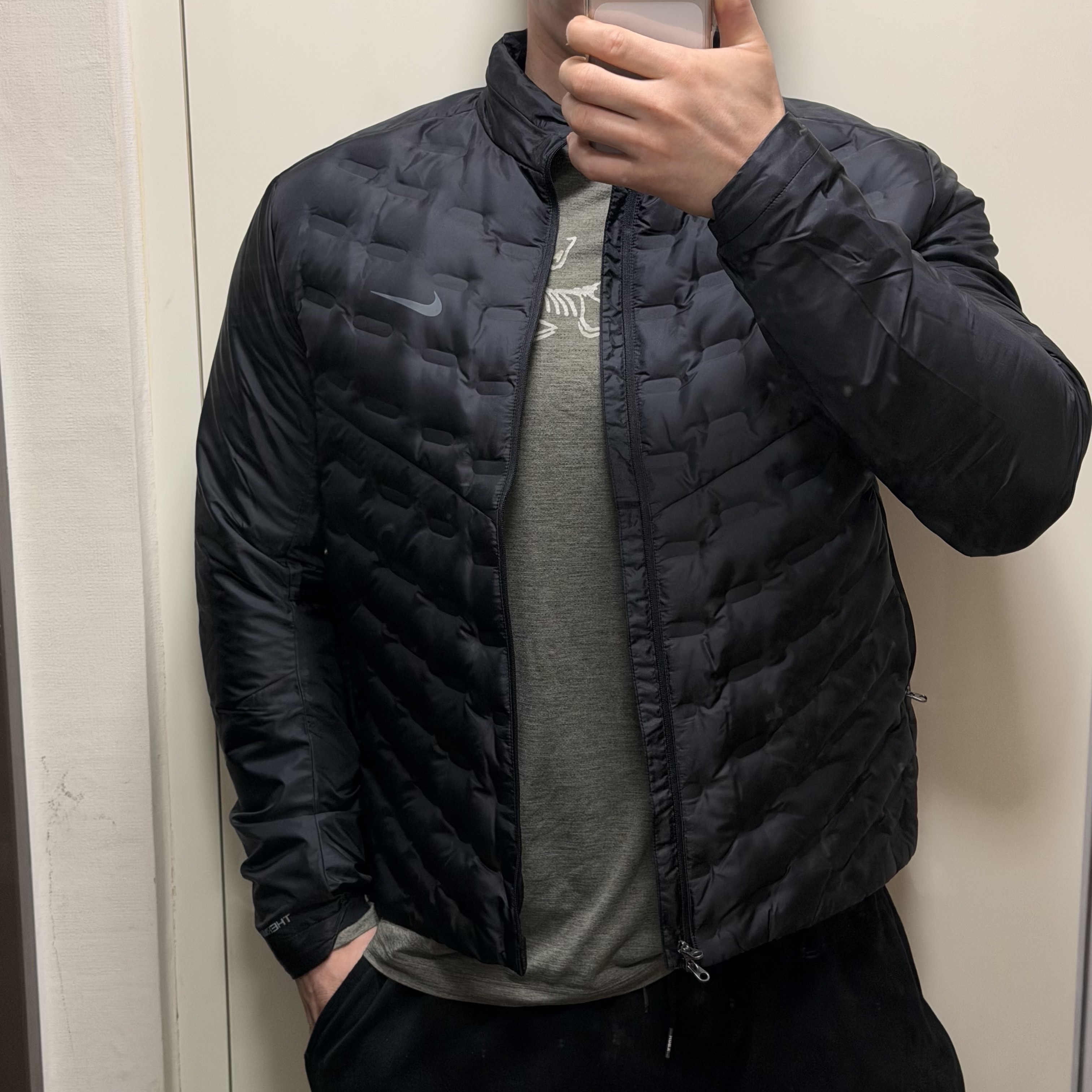 Nike Therma-Fit ADV Aeroloft Repel Down Running Jacket Black - Asia 착용 스타일