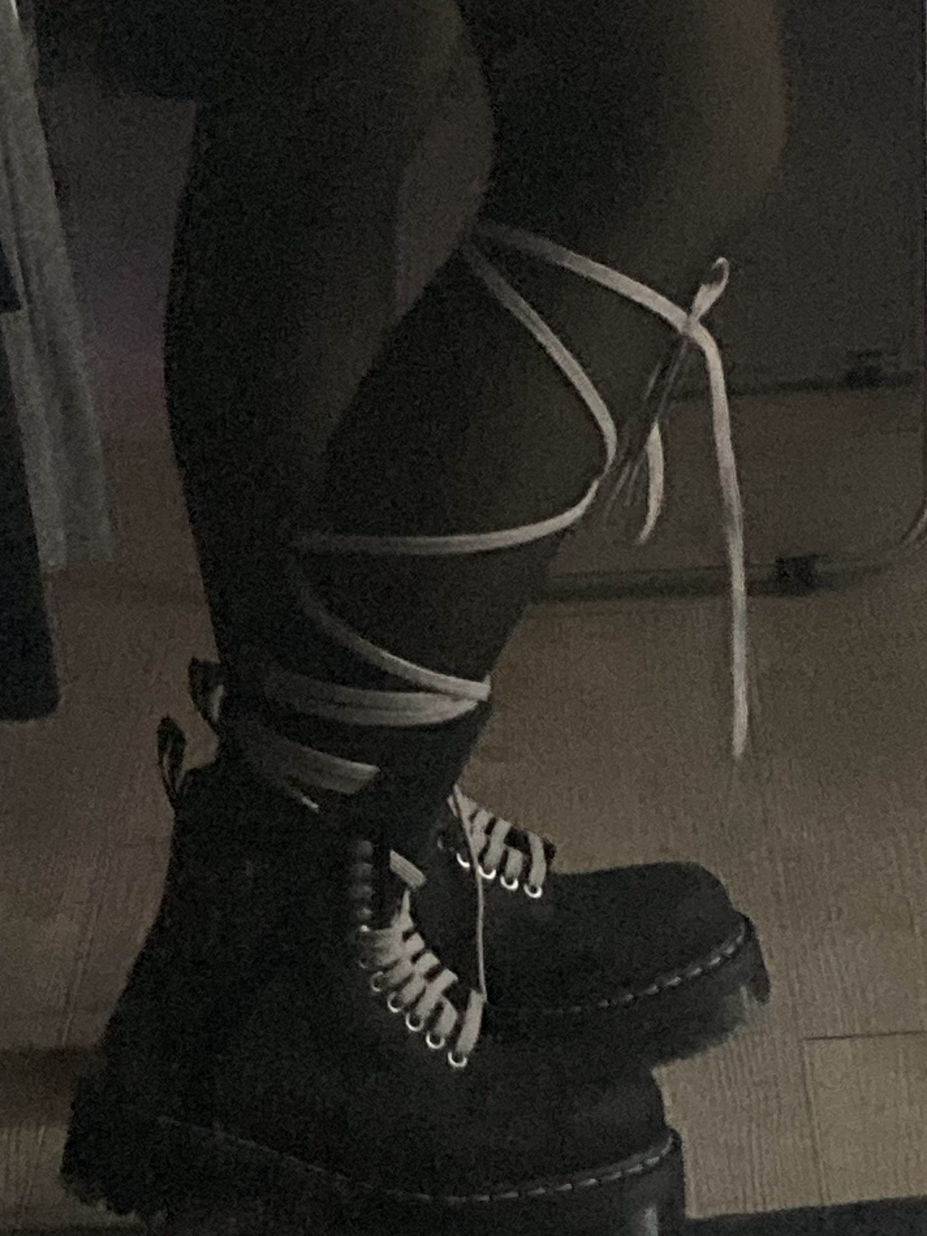Dr. Martens x Rick Owens Quad Sole Steel Toe Boots Black 착용 스타일 - 2