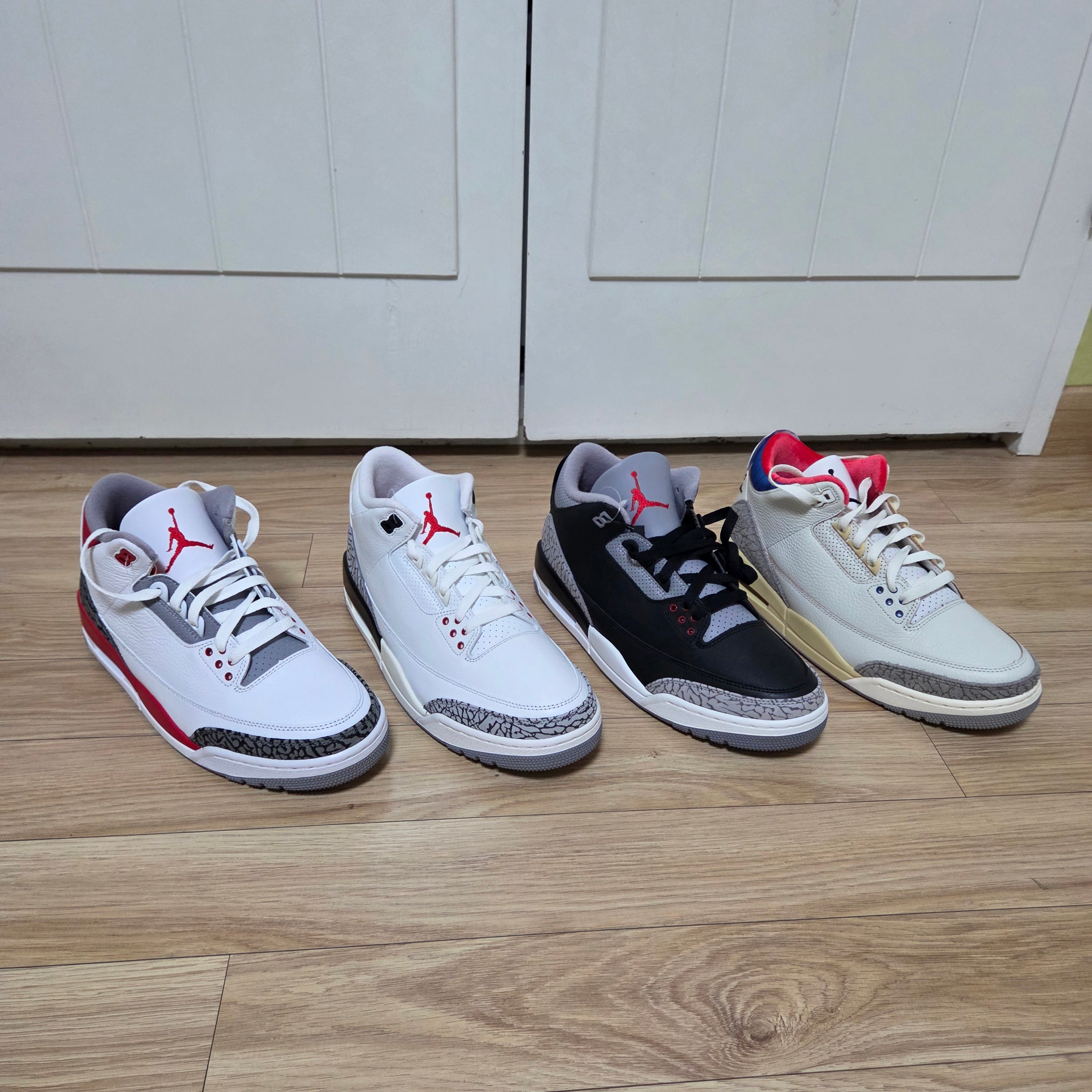 Jordan 3 Retro Fire Red 2022, Jordan 3 Retro White Cement Reimagined 착용 스타일 - 1