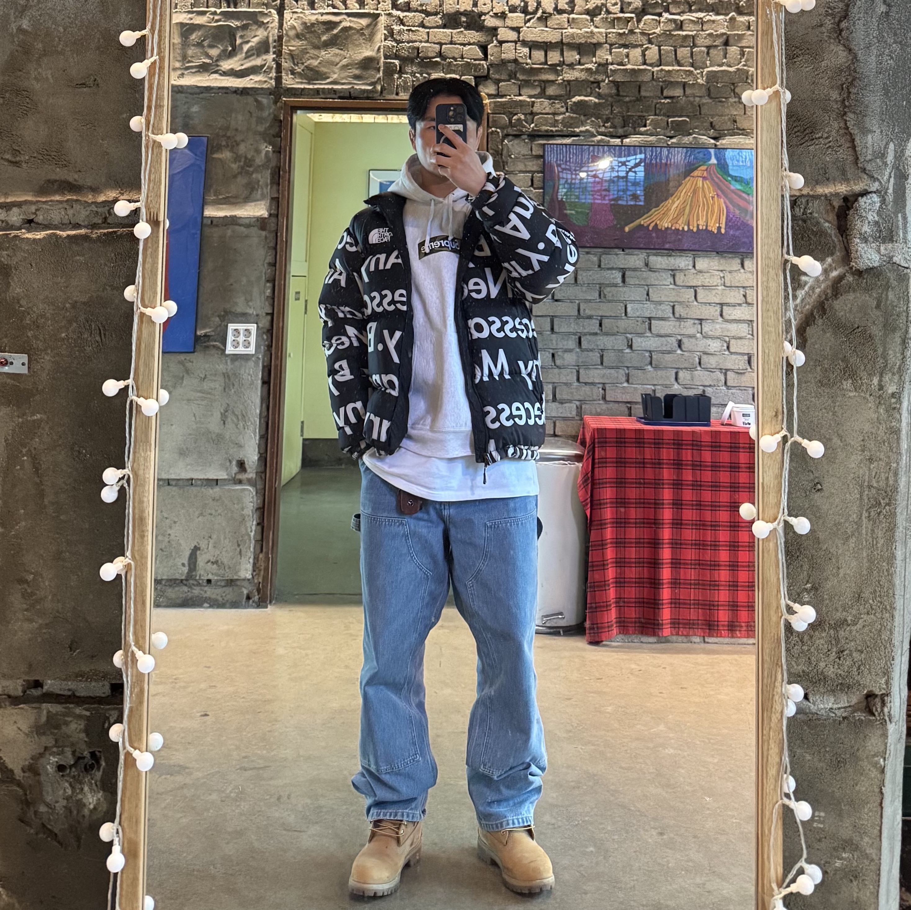 Supreme Box Logo Hooded Sweatshirt Ash Grey - 23FW 착용 스타일 - 1