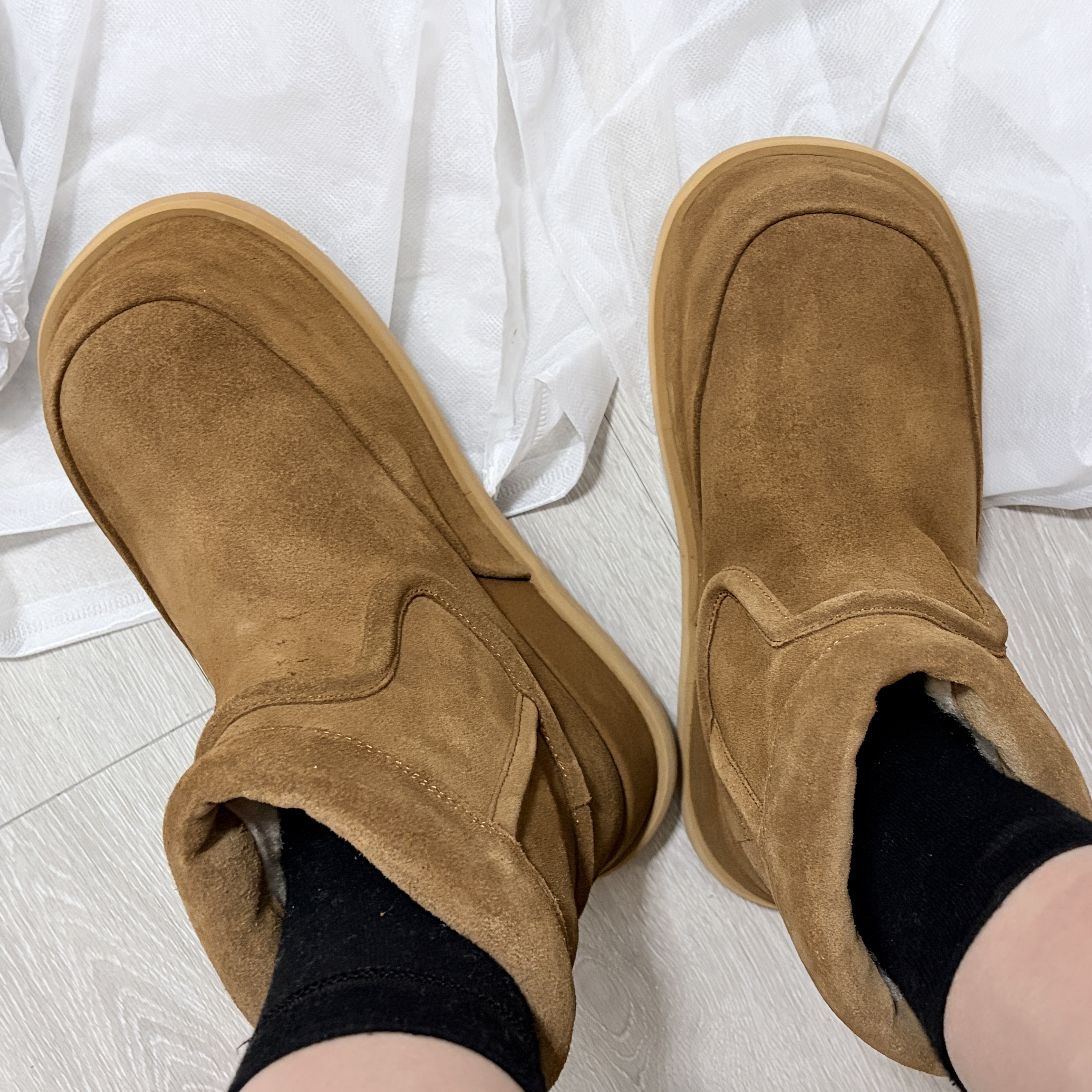 NONPARKING X kinchi N Road Boots Brown 착용 스타일 - 1