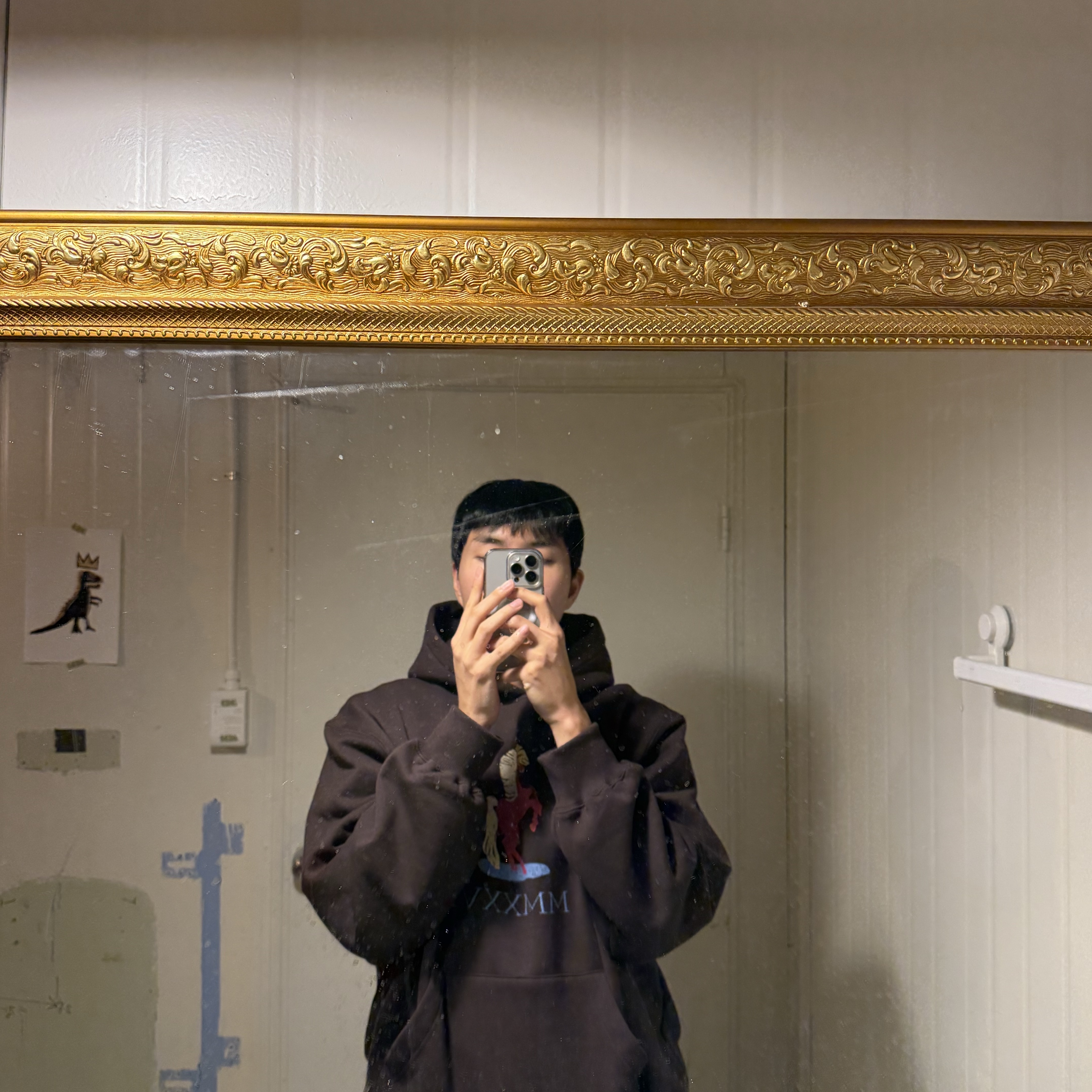 IAB Studio Red Horse Hoodie Brown 착용 스타일