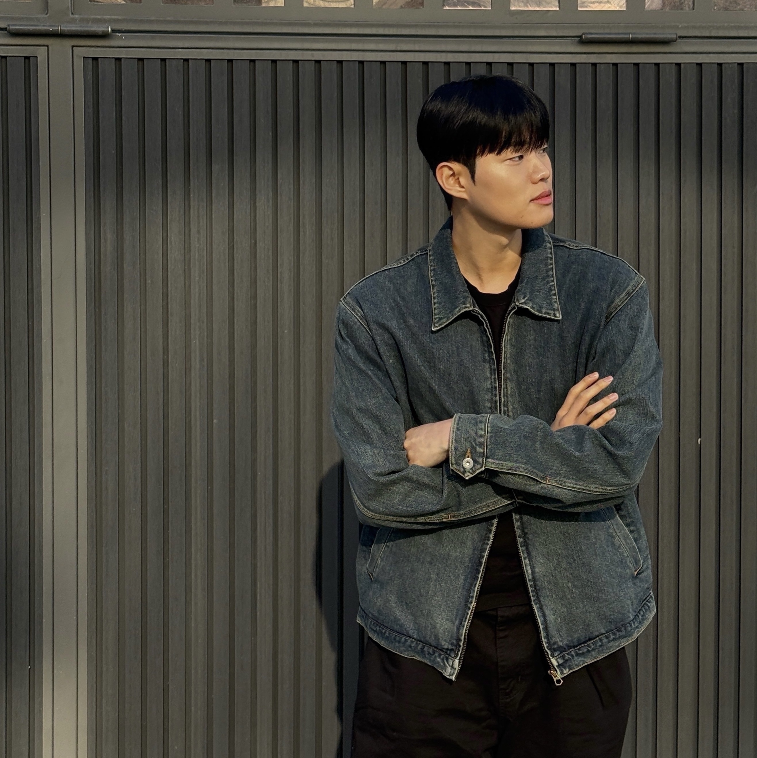 POSR Horizon Denim Jacket Vintage Washed 착용 스타일 - 3