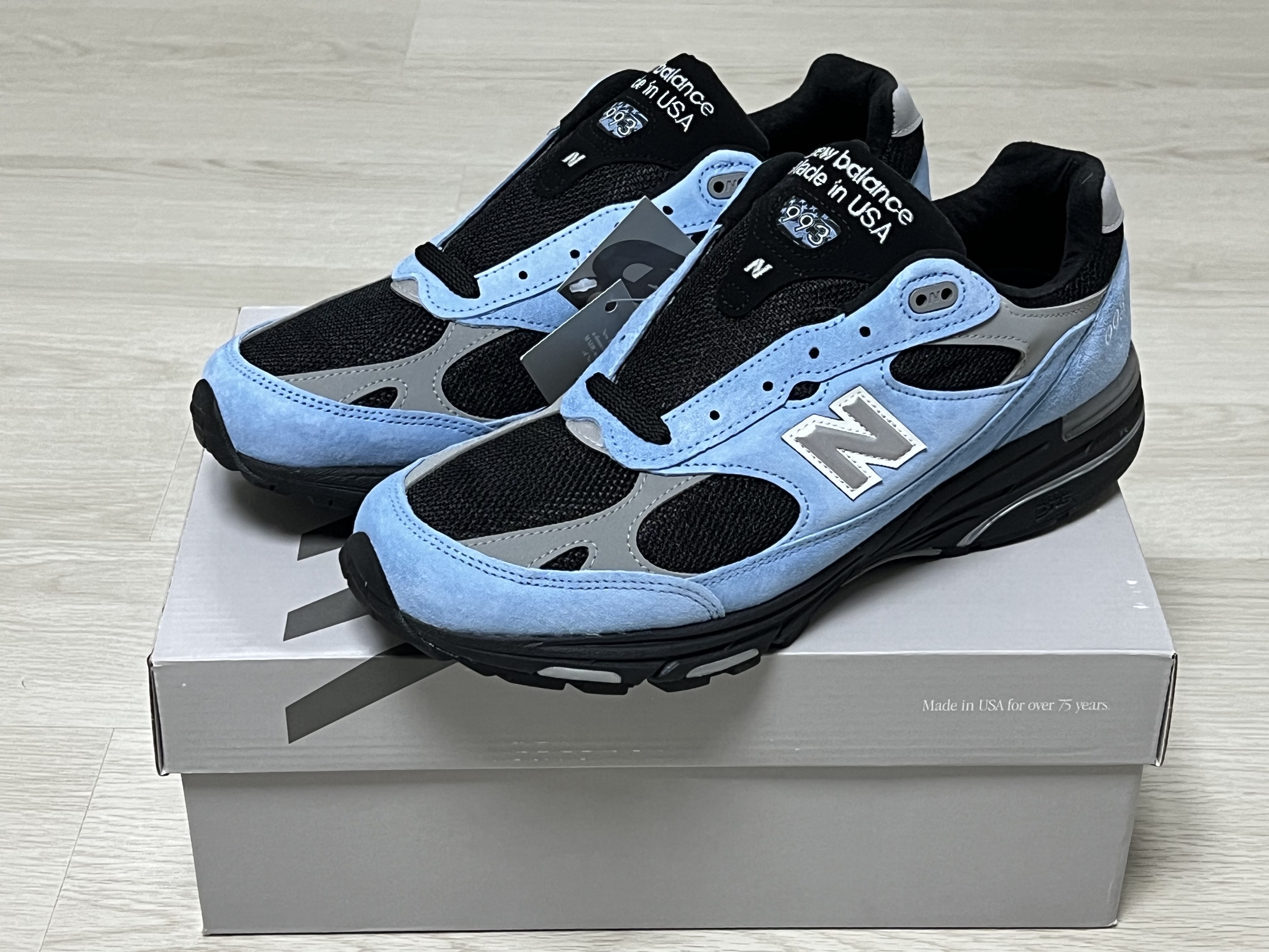 New Balance 993 Made in USA Baltic Sea 착용 스타일