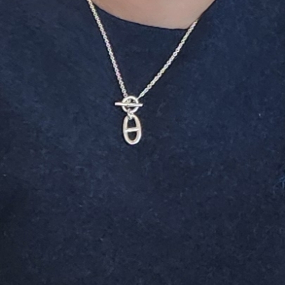 (W) Hermes Chaine D'Ancre Pendant Sterling Silver 착용 스타일
