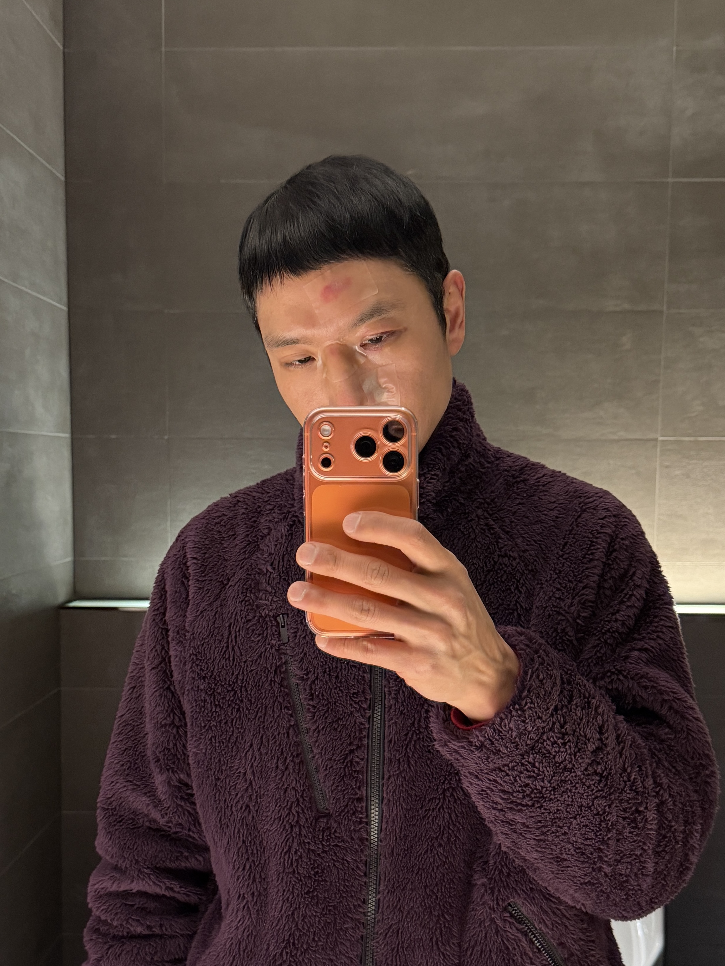 Uniqlo x Needles Fleece Jacket Purple - JP 착용 스타일 - 2