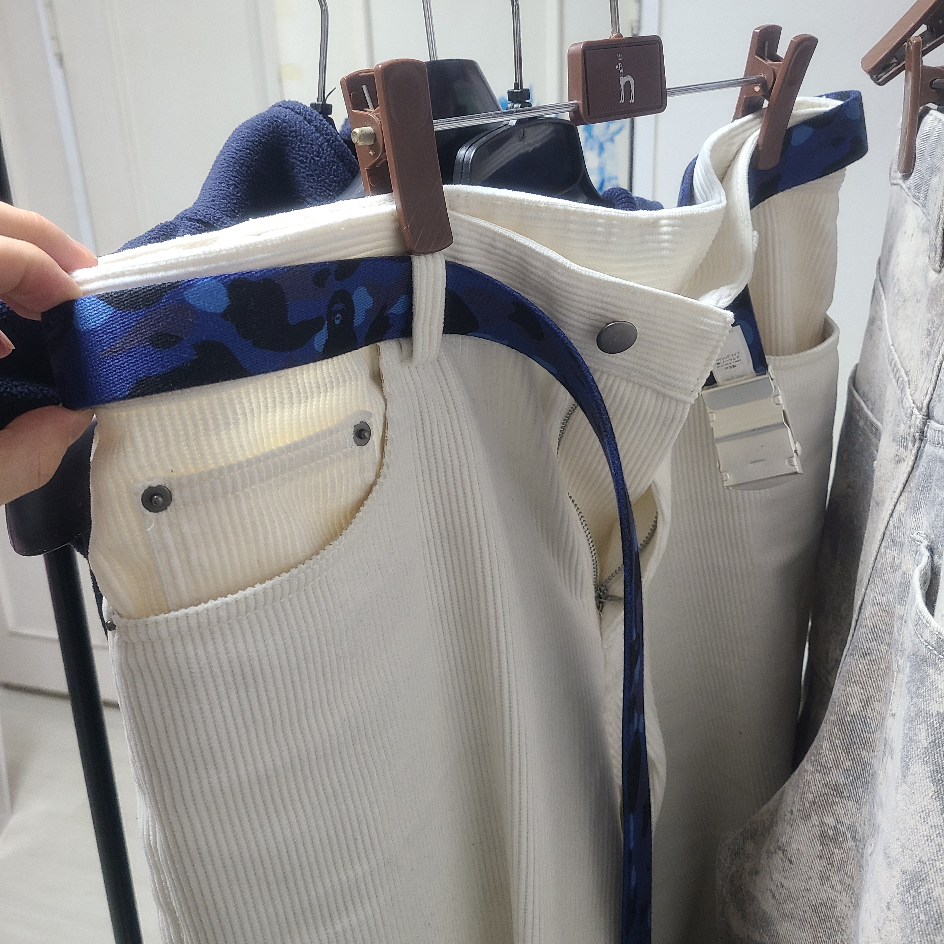 BAPE Color Camo Sta Gi Belt Navy 착용 스타일