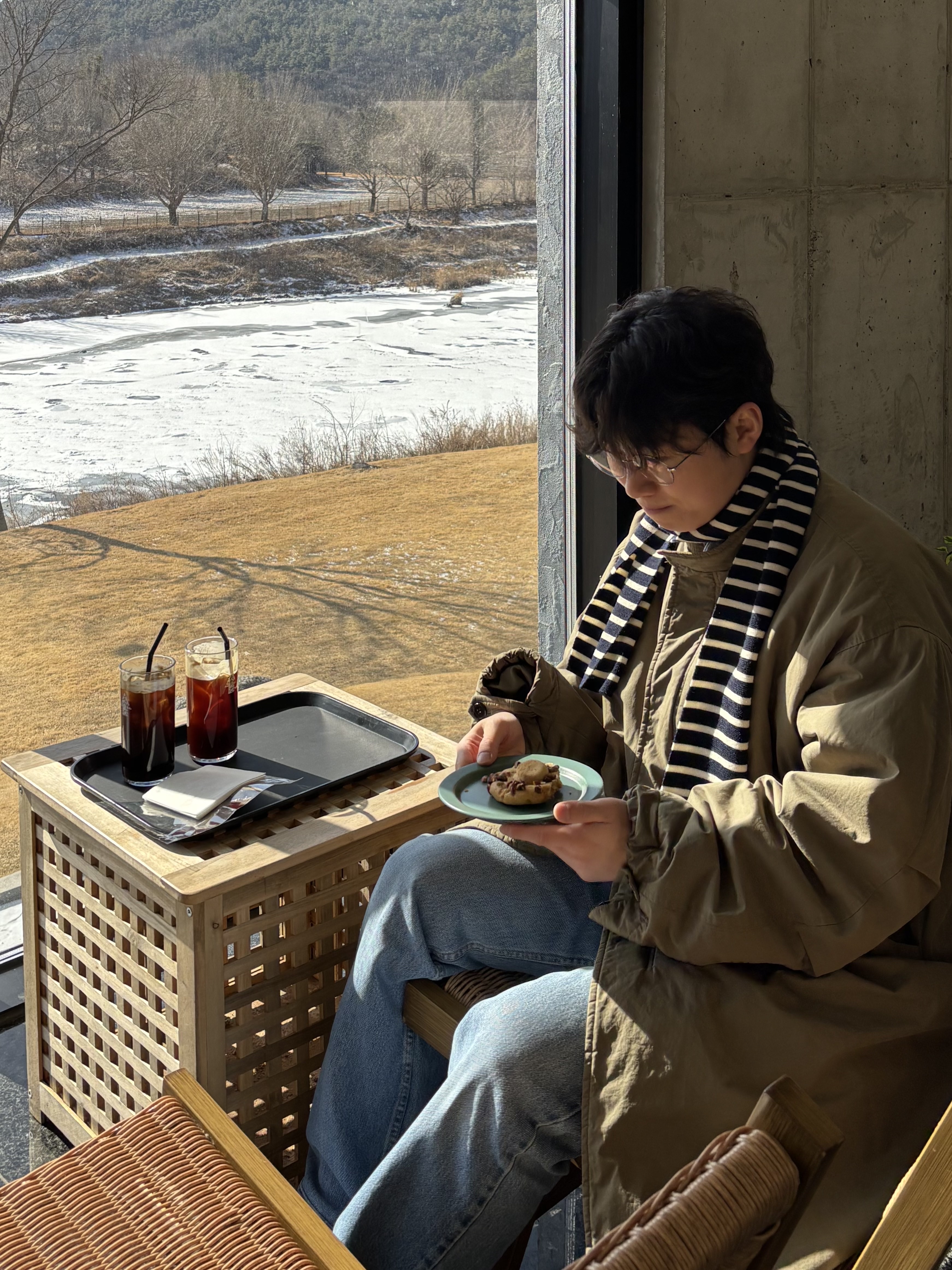 Saint James Scarf Raye (051) 착용 스타일 - 1