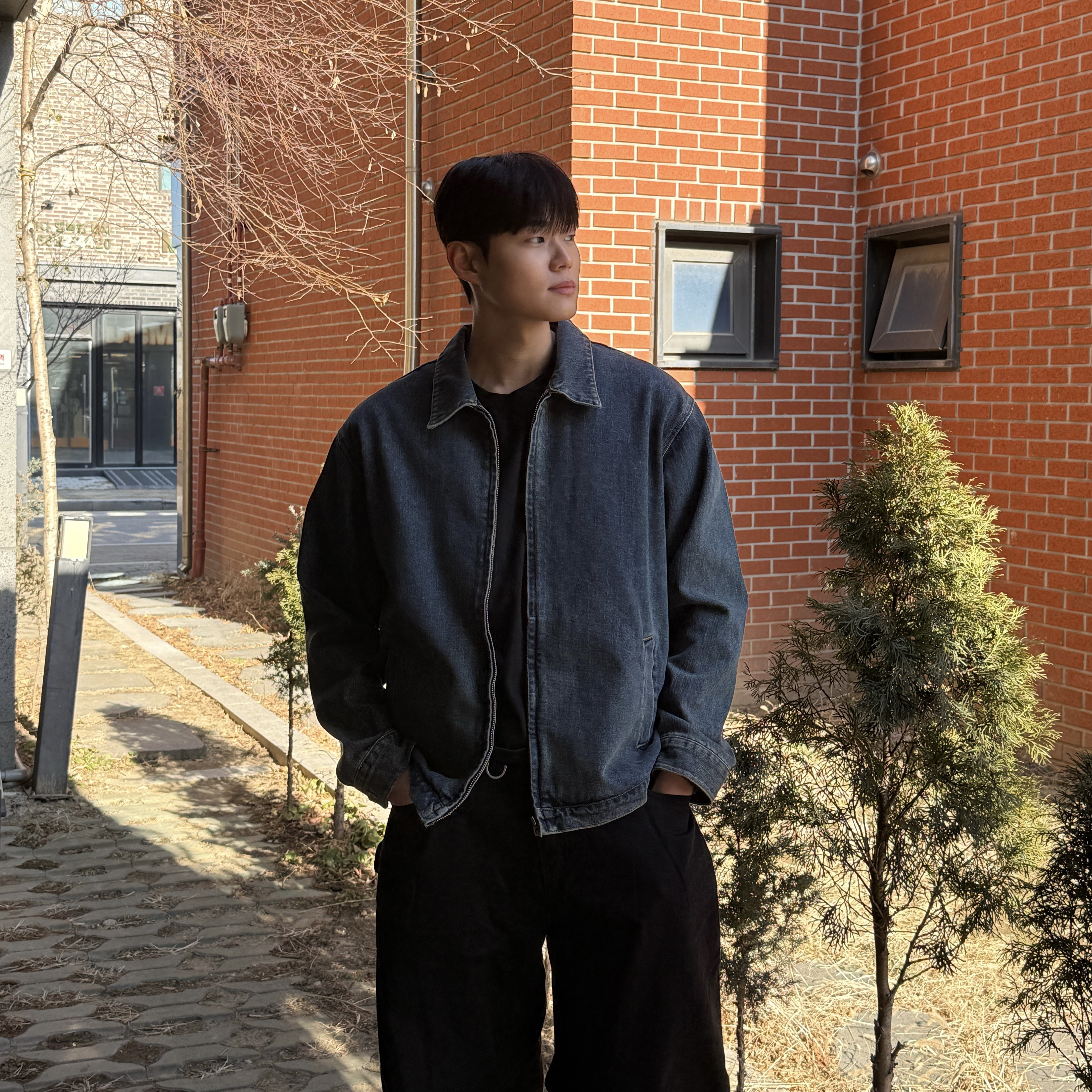 POSR Horizon Denim Jacket Vintage Washed 착용 스타일 - 2
