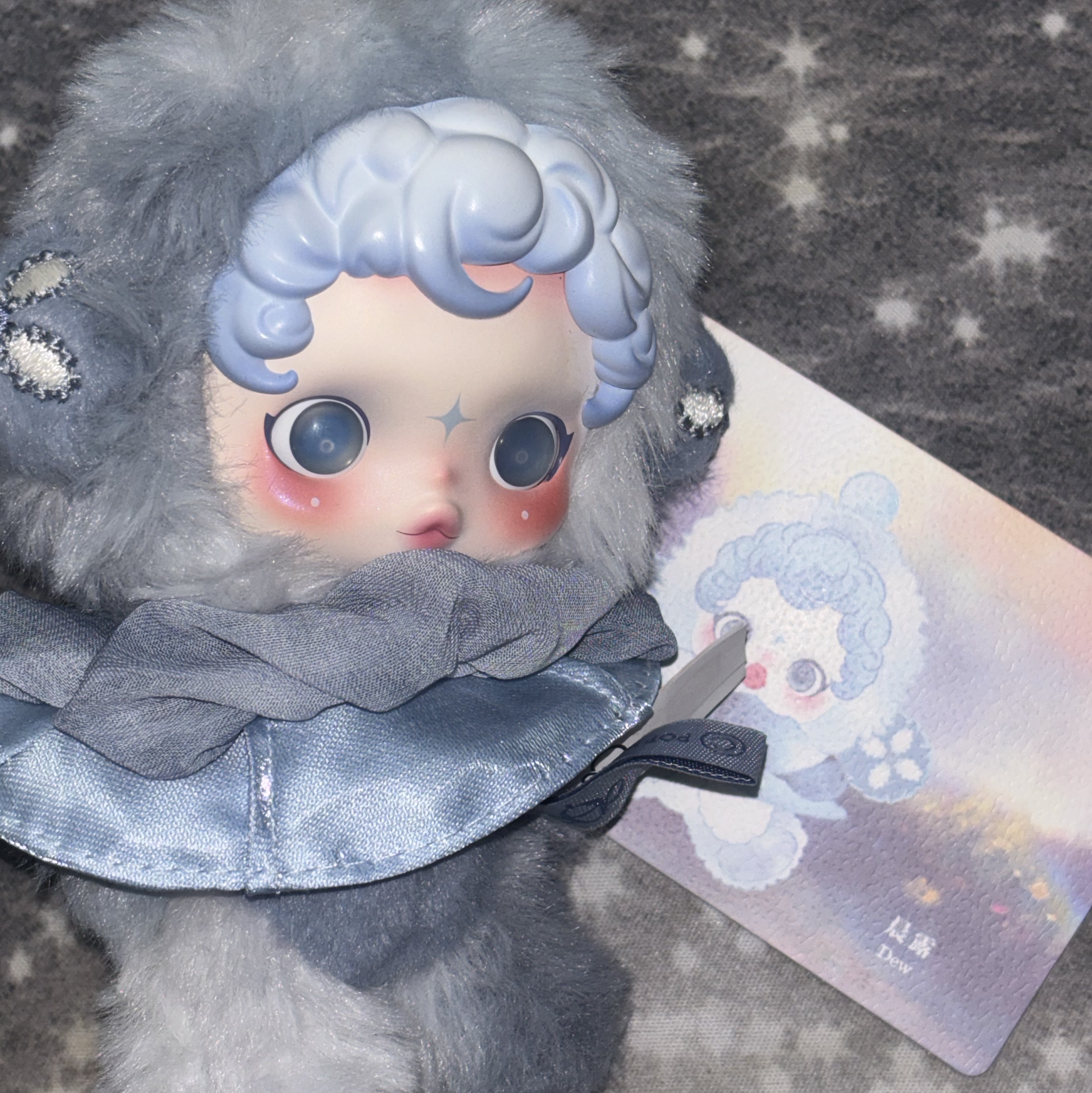 Pop Mart Skullpanda L’Impressionnisme Series Plush Doll Dew (Opened Case) 착용 스타일