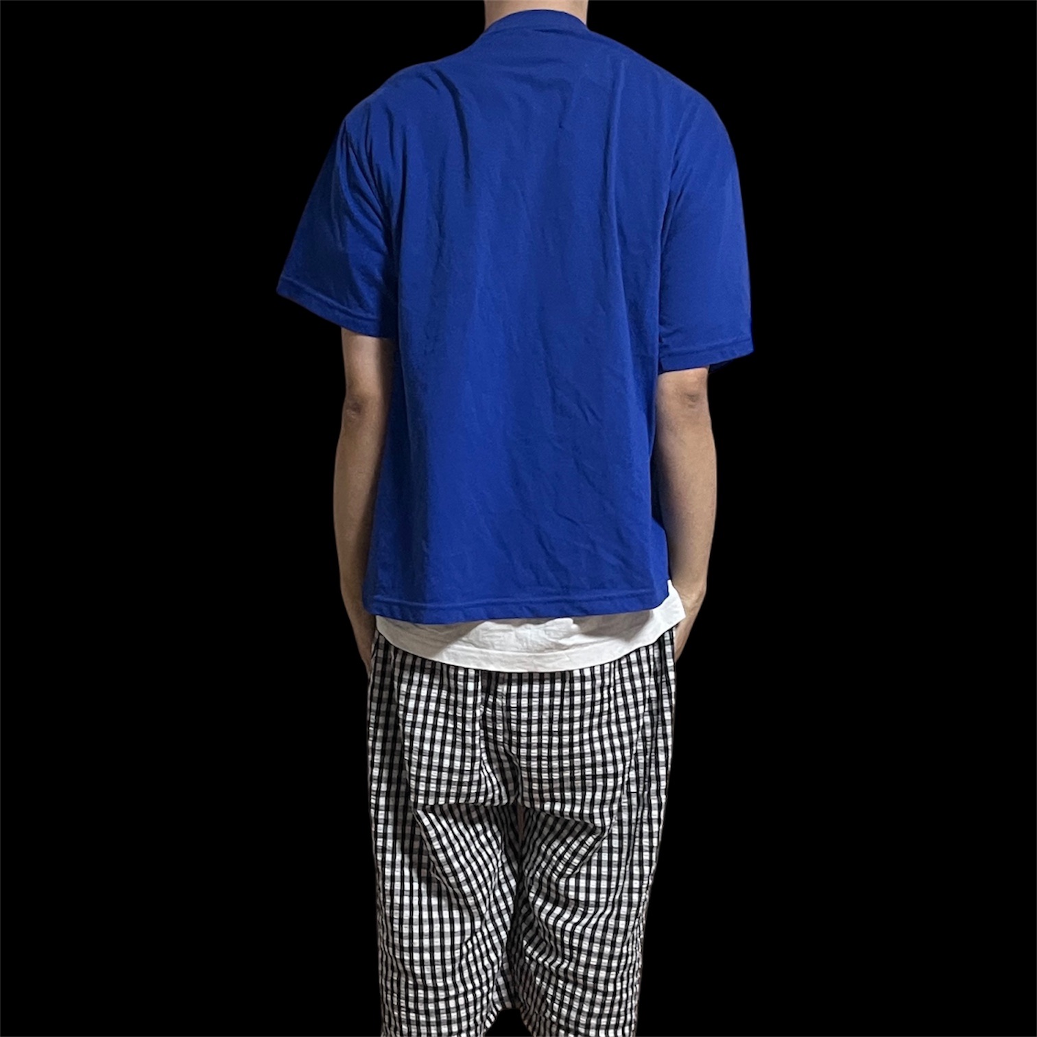 Maison Kitsune Dressed Fox Patch Classic T-Shirt Deep Blue 착용 스타일