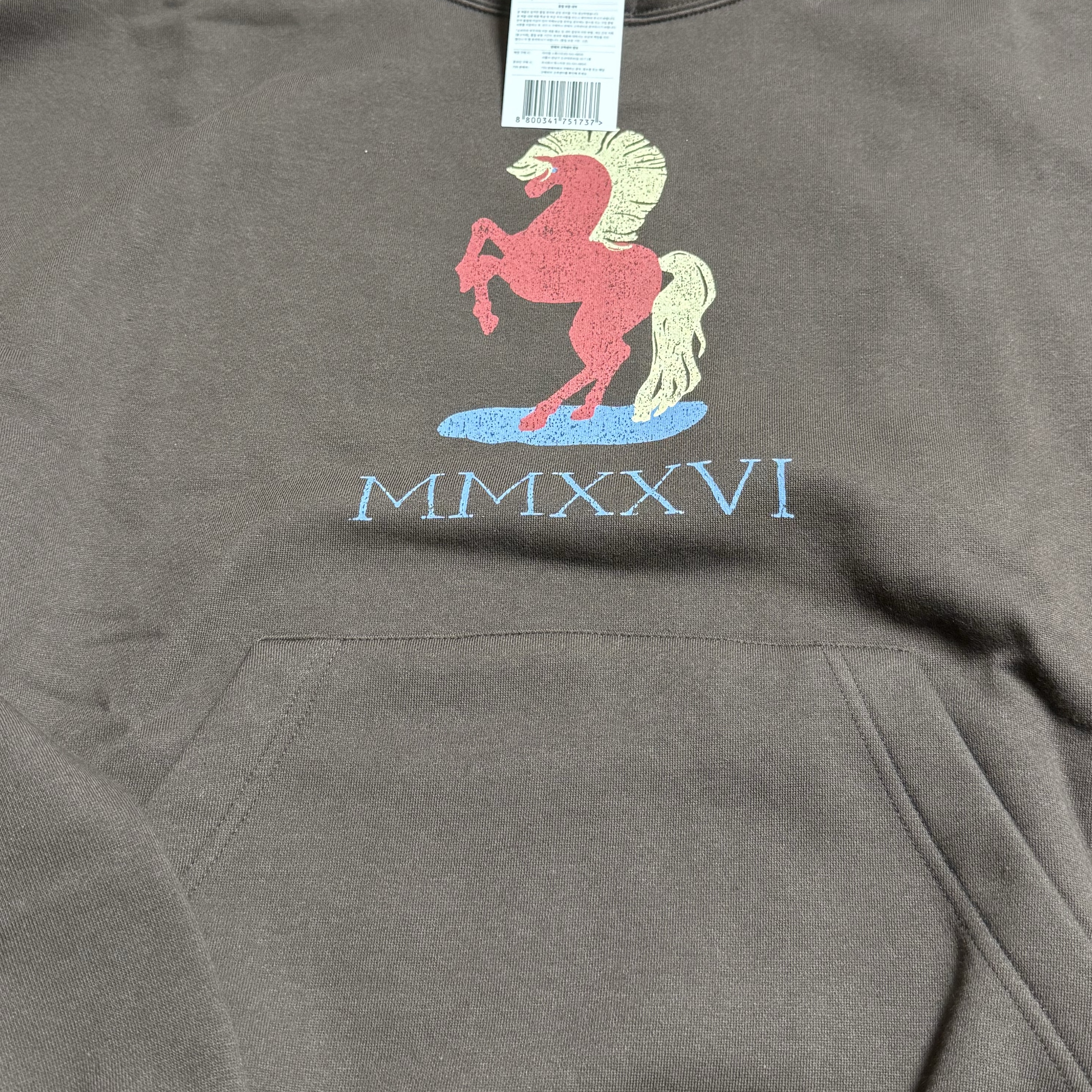 IAB Studio Red Horse Hoodie Brown 착용 스타일 - 1