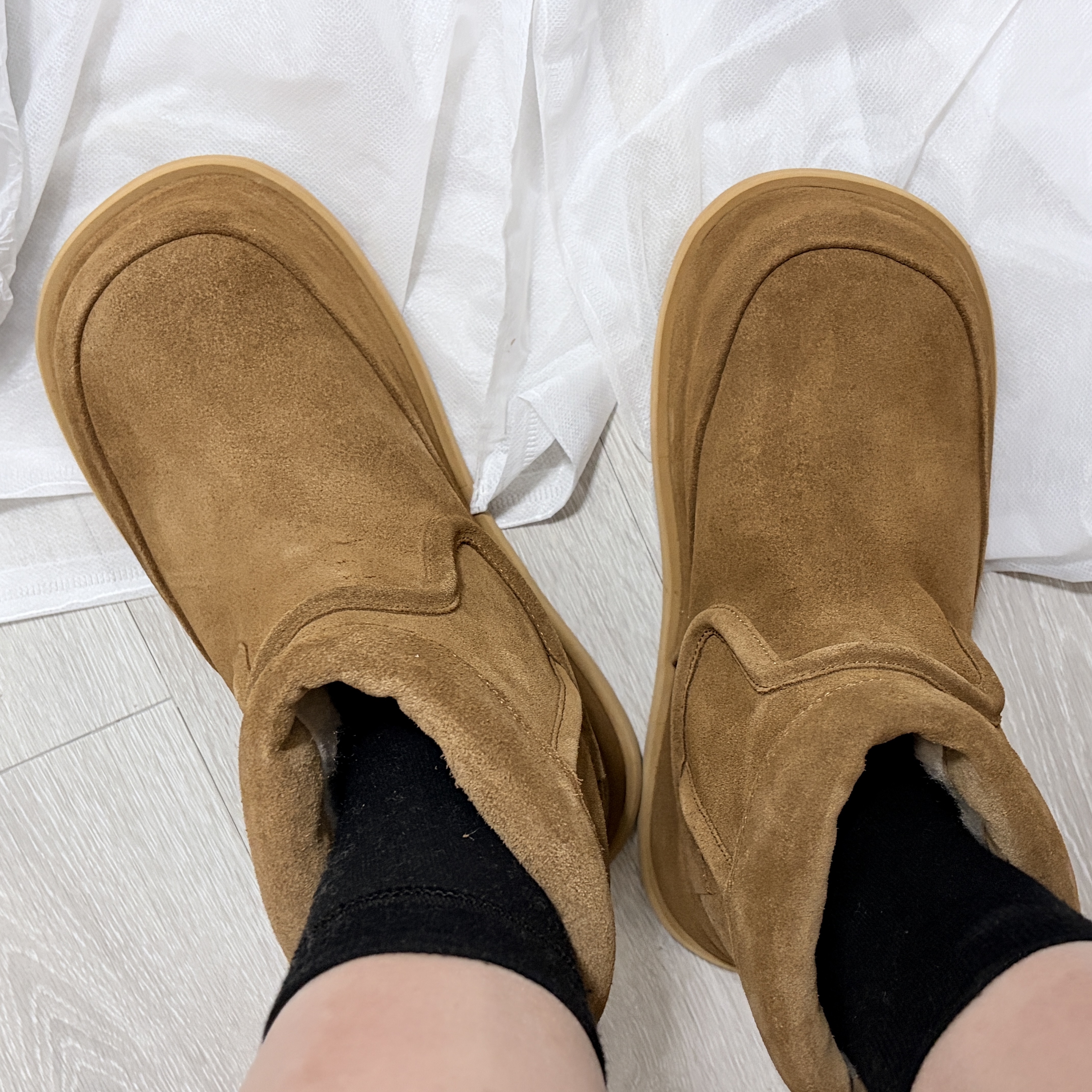 NONPARKING X kinchi N Road Boots Brown 착용 스타일 - 2