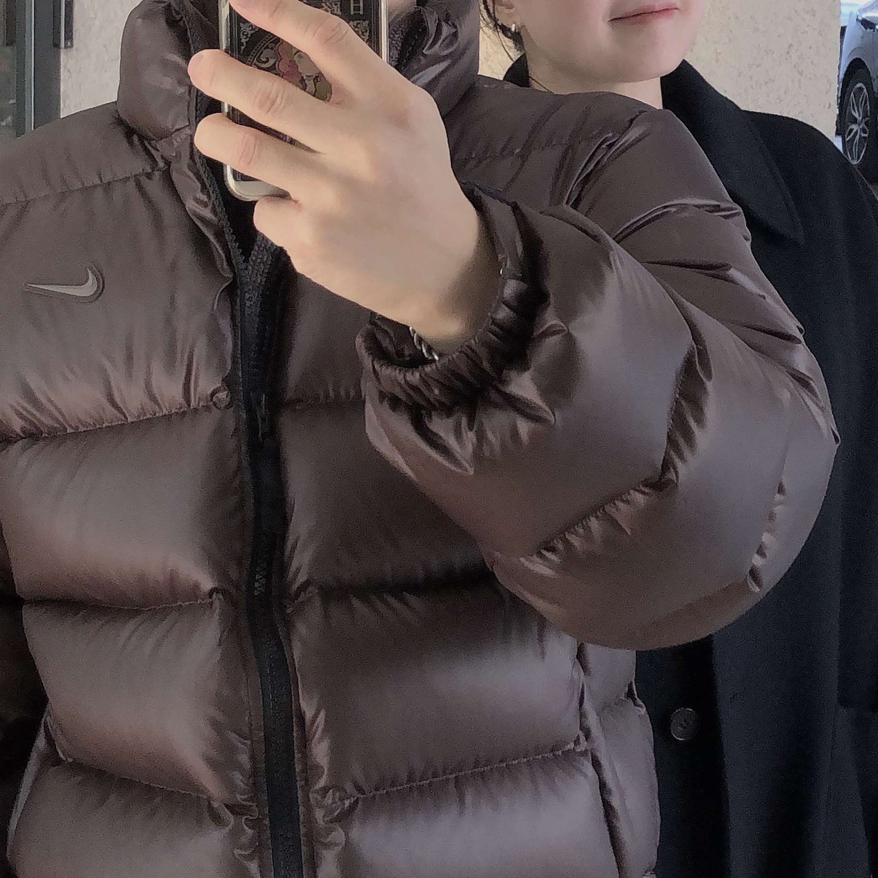 Nike x Drake Nocta Sunset Puffer Jacket Baroque Brown Olive Grey - Asia 착용 스타일