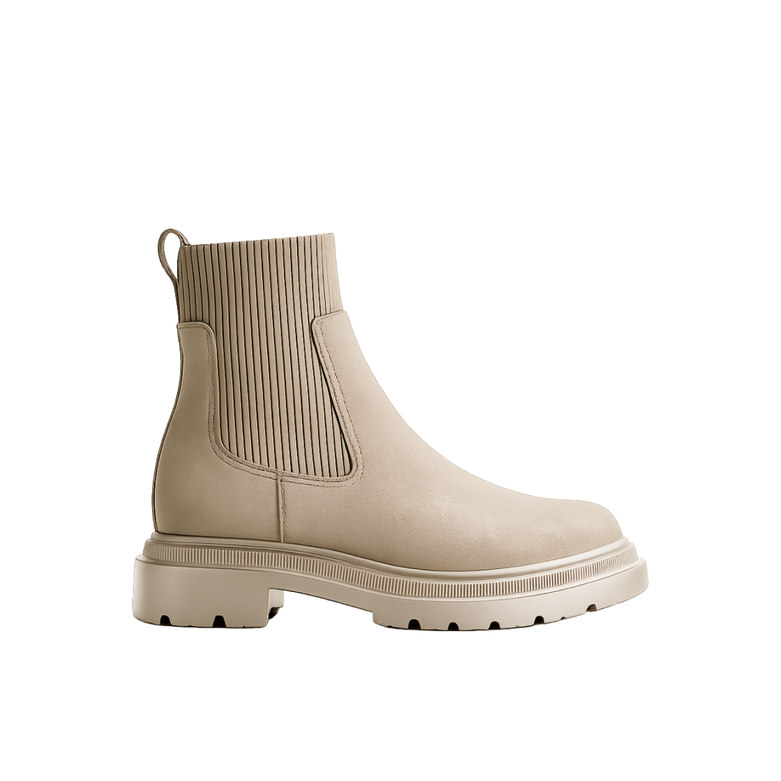 357523-32 (W) GU Rib Knit Socks Boots Beige