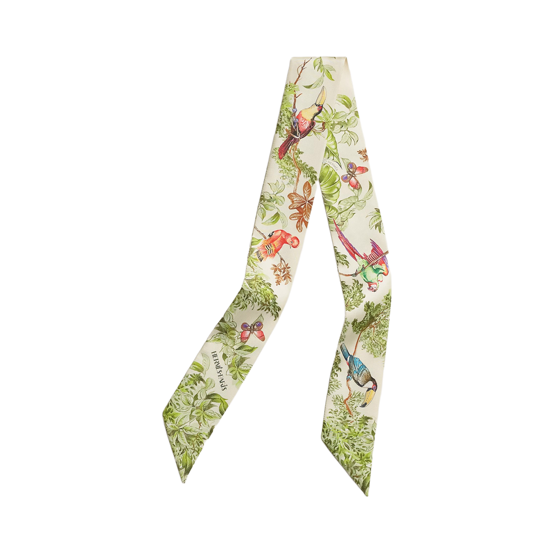 H061798S01 (W) Hermes Equateur Twilly Creme Vert Multicolore