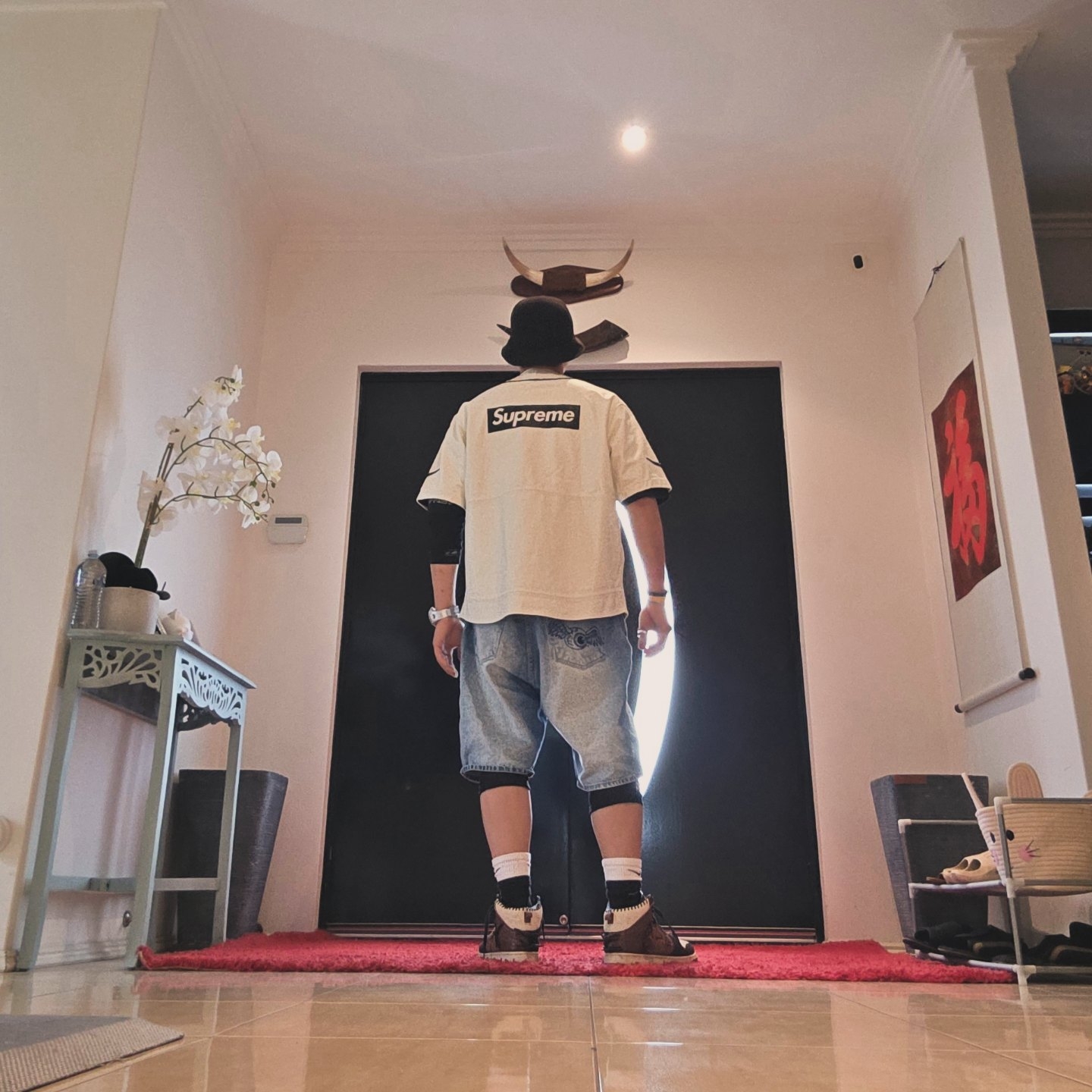 Supreme x Nike Leather Baseball Jersey White - 19FW, Nike x Bodega Dunk High Legend 착용 스타일 - 2