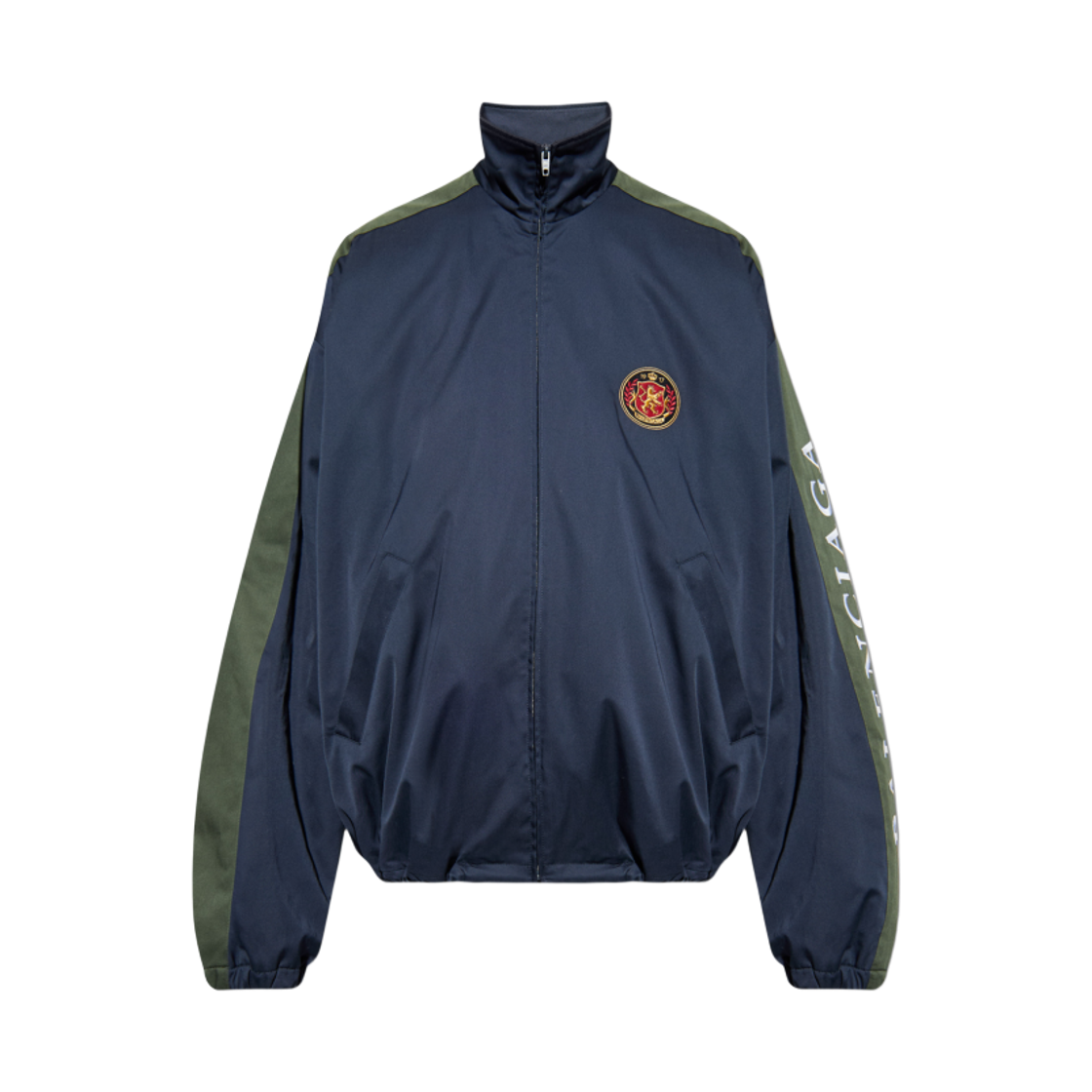 850857TSP134063 Balenciaga Twill Logo Embroidered Jacket Navy Blue