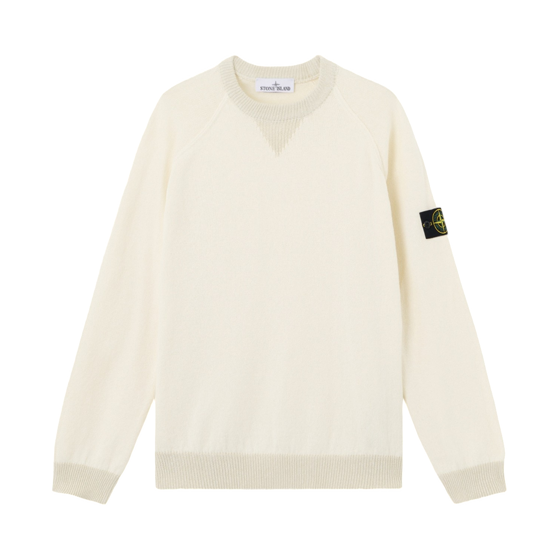L1S1551000-13S01D3-V0093 Stone Island 5100013 Raw Hand Organic Cotton Loose-Fit Crewneck Jumper Ivory - 26SS