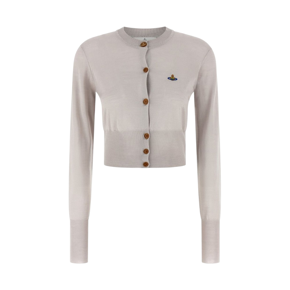 1803002U-Y001A-P403 (W) Vivienne Westwood Bea Cropped Cardigan Light Grey