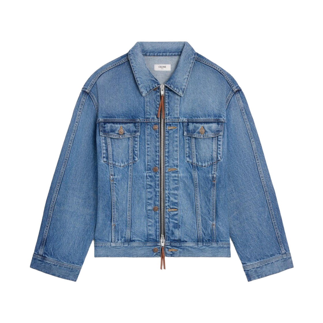 셀린느 코튼 데님 트러커 자켓 클리어 워터폴(Celine Cotton Denim Trucker Jacket Clear Waterfall)