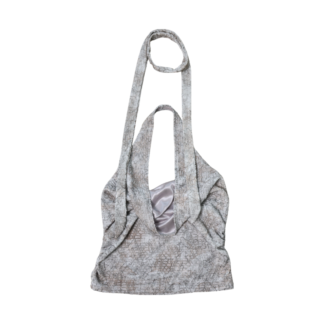 미애 디스트레스트 홀터 탑 & 볼레로 세트 실버 그레이(Miae Distressed Halter Top & Bolero Set Silver gray)
