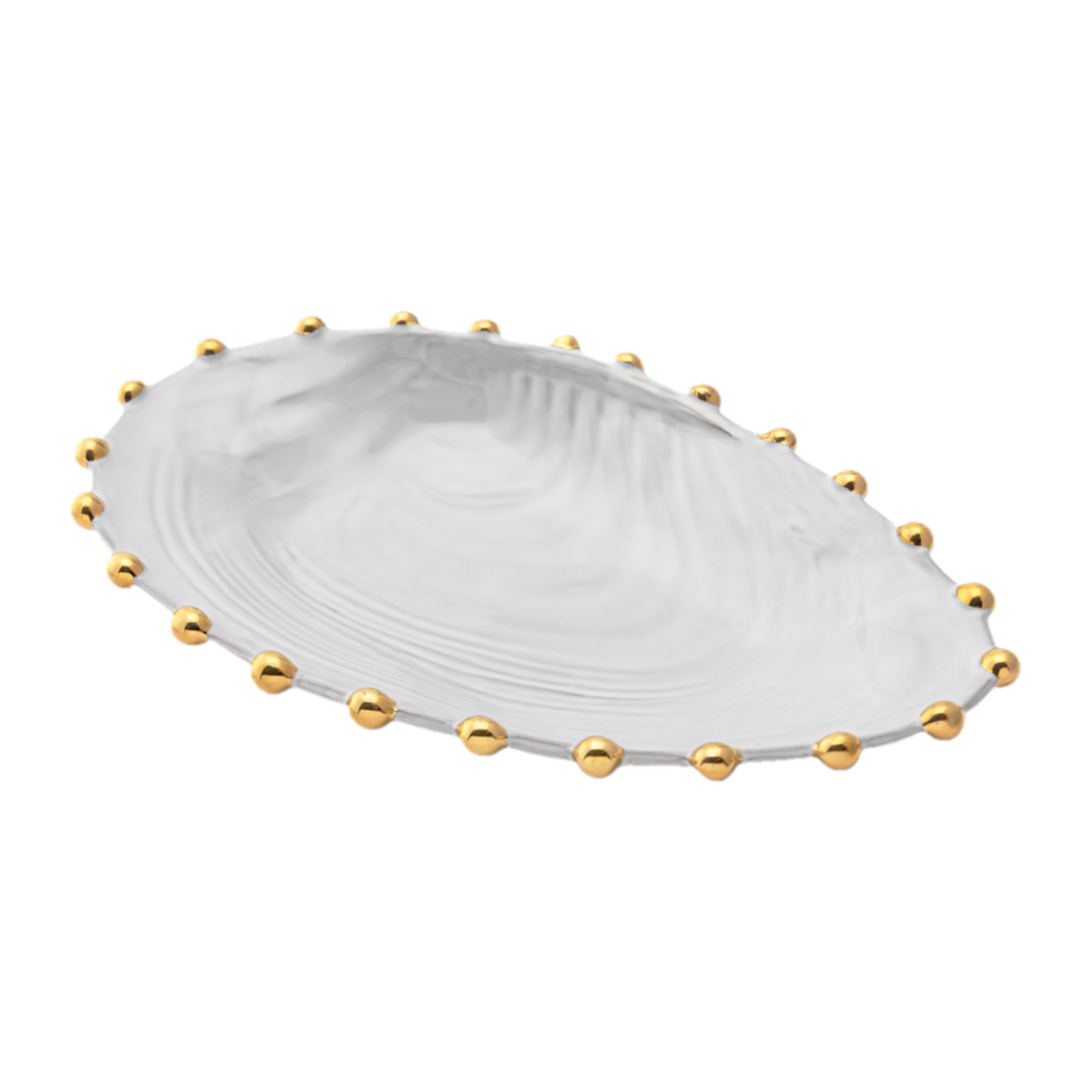 [3% 적립] 정희진도자기 진주조개접시 골드 다크그레이([3% 적립] Jungheejin creamic Pearl Shell Plate Gold Dark grayish white)