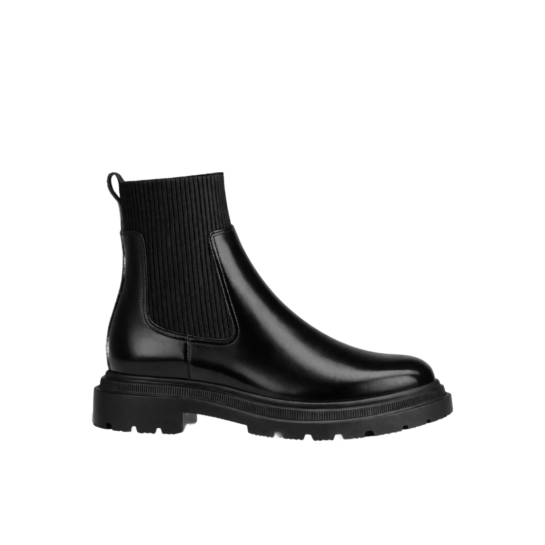 357523-09 (W) GU Rib Knit Socks Boots Black