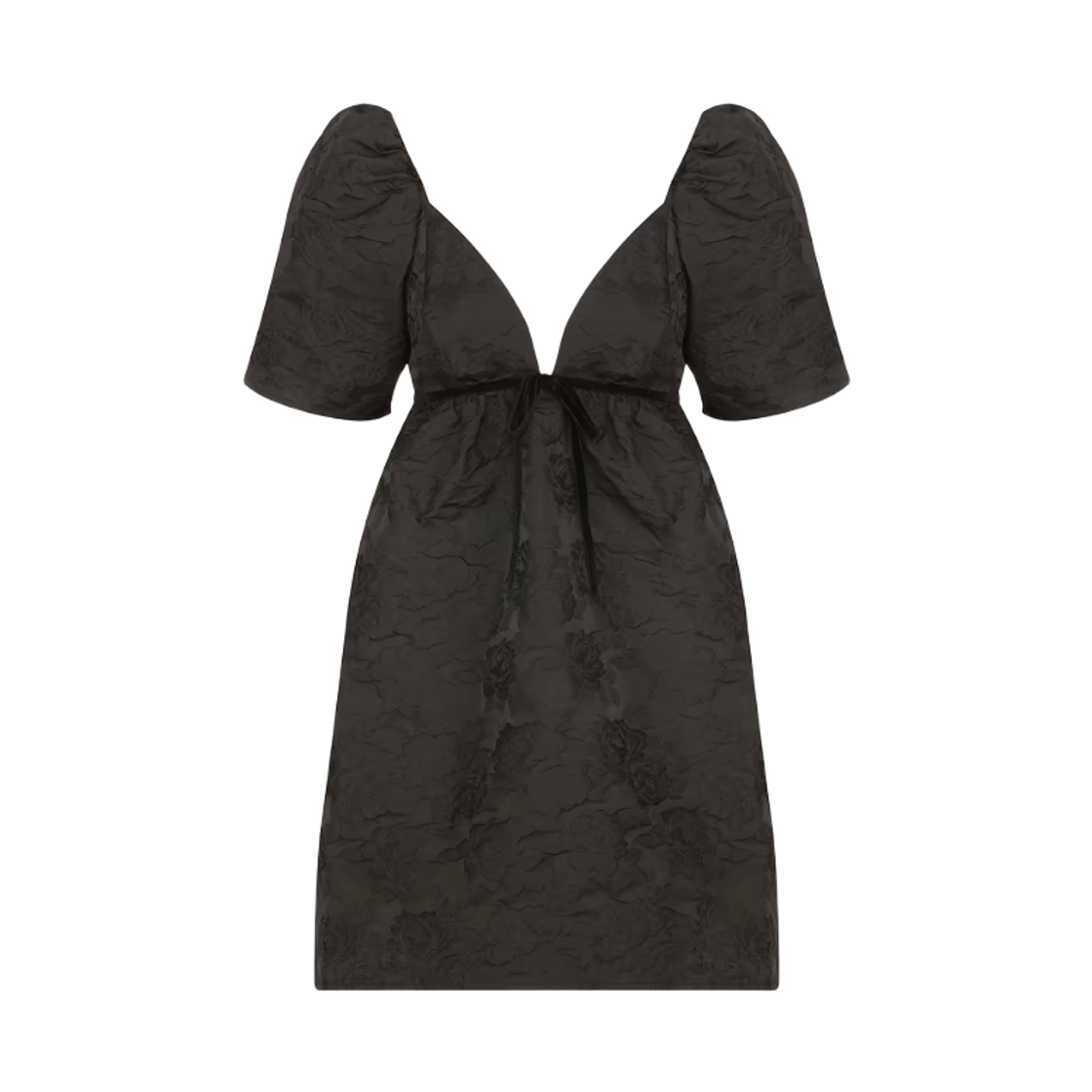 F9652-099 (W) Ganni Jacquard Mini Dress Black