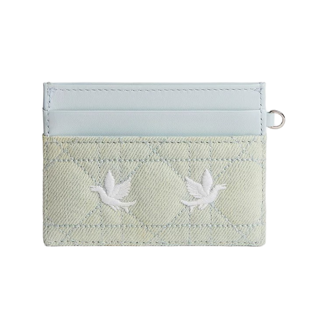 디올 디올아무르 레이디 디올 프리지아 카드 월렛 까나쥬 데님 멀티컬러 도브 & 로즈 모티프 자수 블루(Dior Dioramour Lady Dior Freesia Card Wallet Cannage Denim With Multicolor Doves & Roses Motif Embroidery Blue) - 2