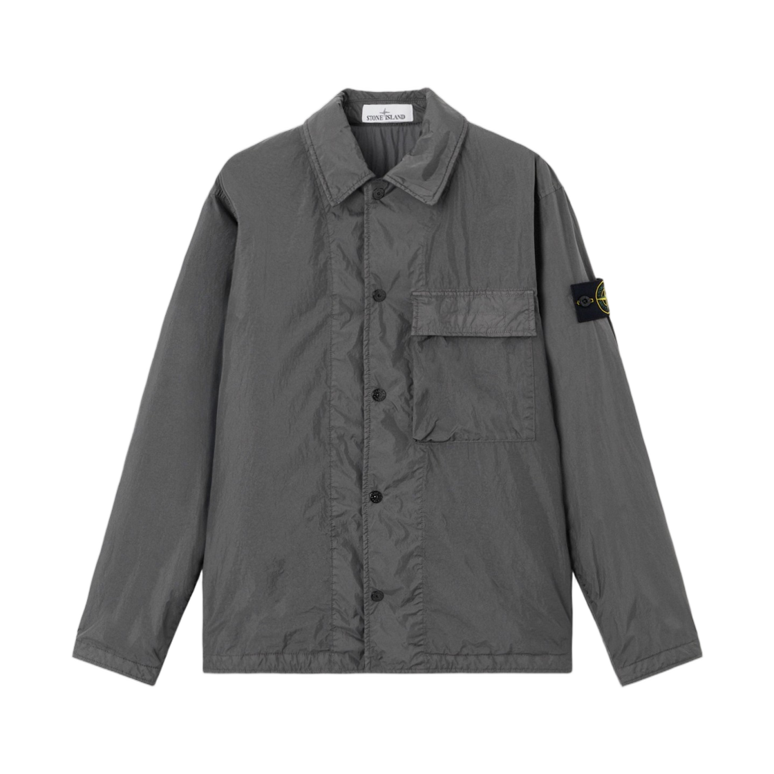 L1S1512000-02S0A23-V0065 Stone Island 1200002 Crinkle Reps Ny Regular-Fit Padded Overshirt with Pocket Charcoal Grey - 26SS