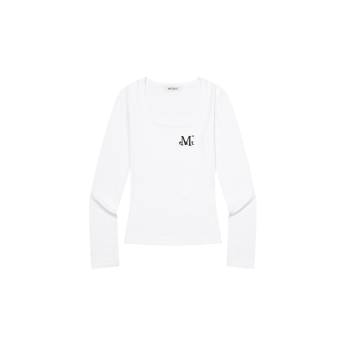 무센트 데이션 슬림핏 유넥 긴팔 티 (5컬러) 화이트(MUCENT Dacian Slim Fit U-Neck T (5Color) White) - 1