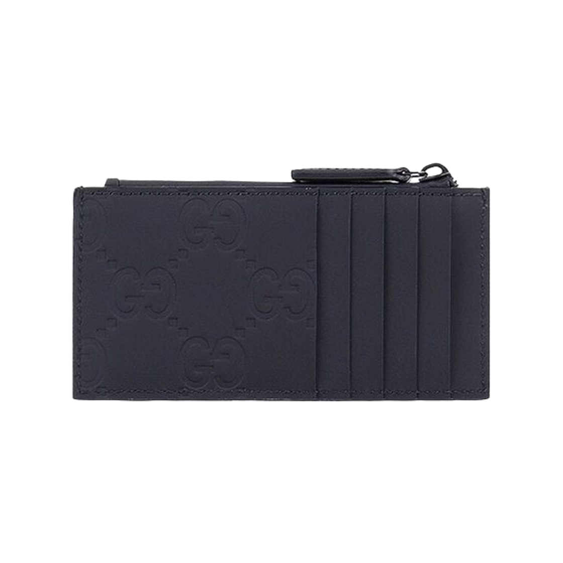구찌 GG 러버 이펙트 지퍼 카드 케이스 블랙(Gucci GG Rubber Effect Zipper Card Case Black) - 2