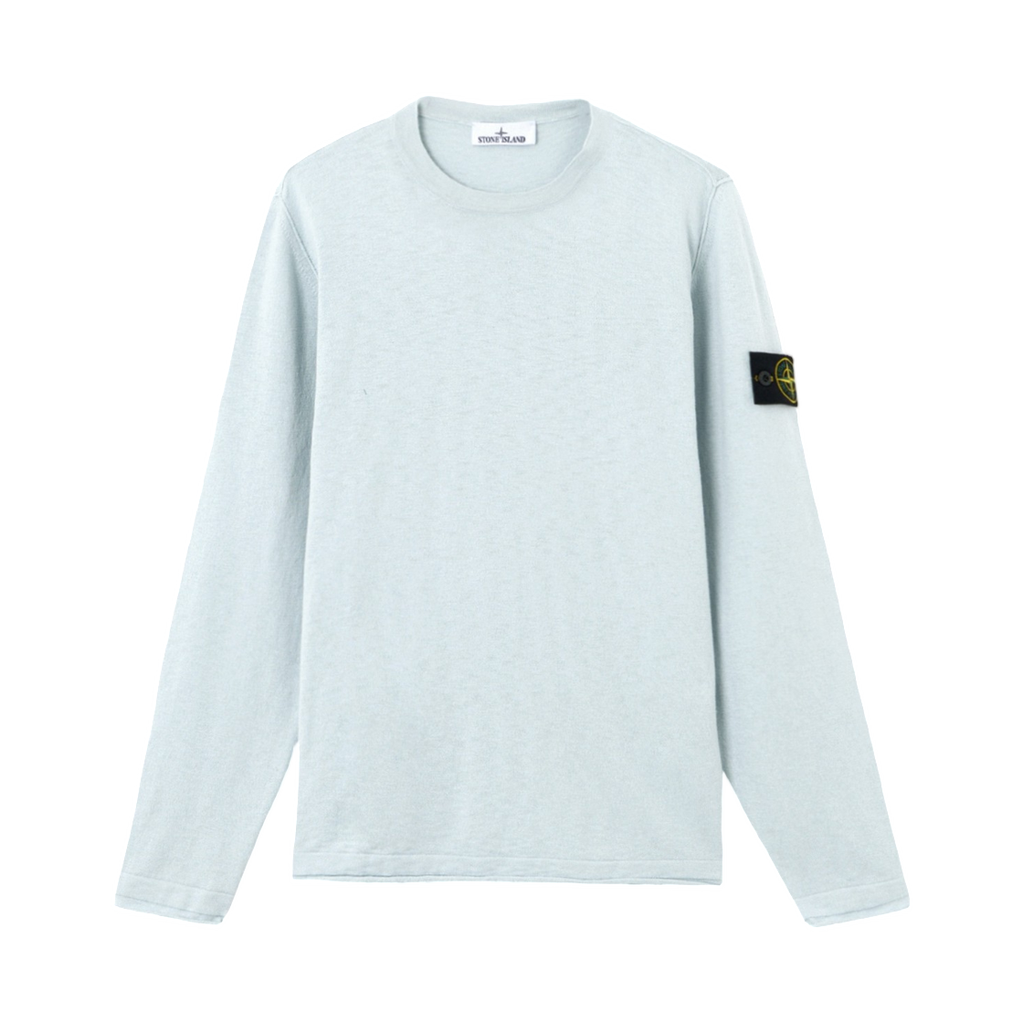 L1S1551000-52S00B0-V0041 Stone Island 5100052 Organic Cotton And Nylon Crewneck Jumper with Small Roll Finishes Sky Blue - 26SS