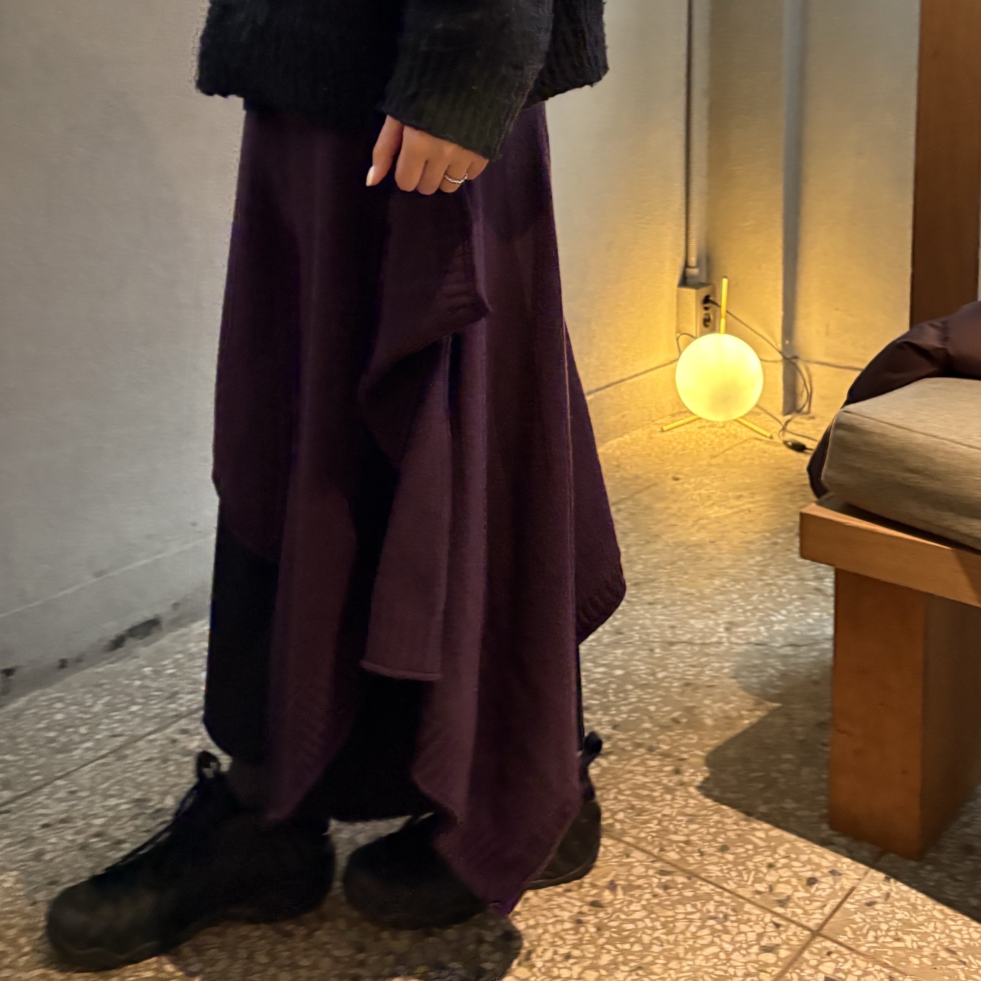 ACOC Modular Wrap Skirt Dark Purple, ACOC Glossy Large Tangle Twist Bag_Black 착용 스타일 - 2